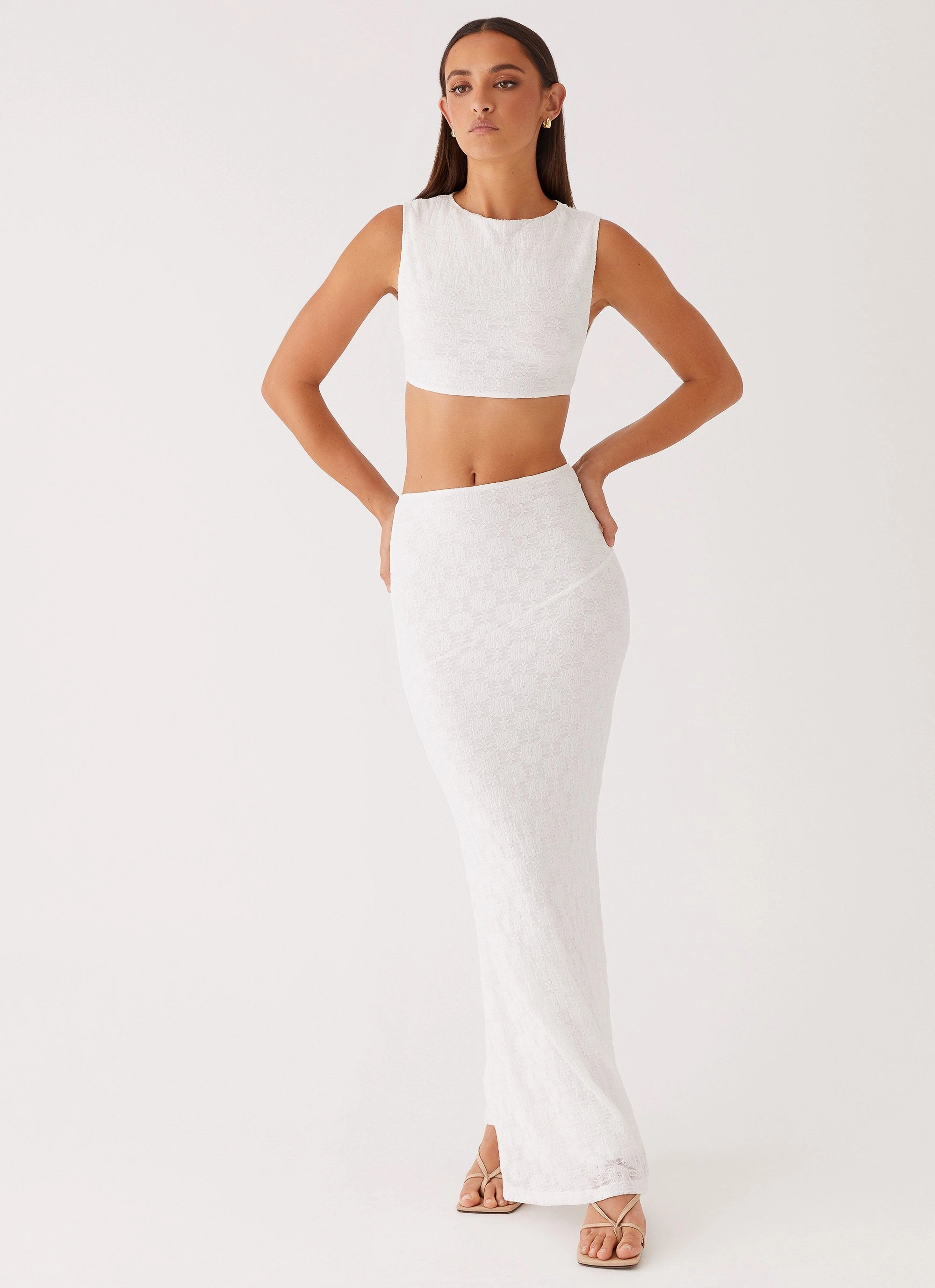 ReinforcedHem Issey Crop Top - White