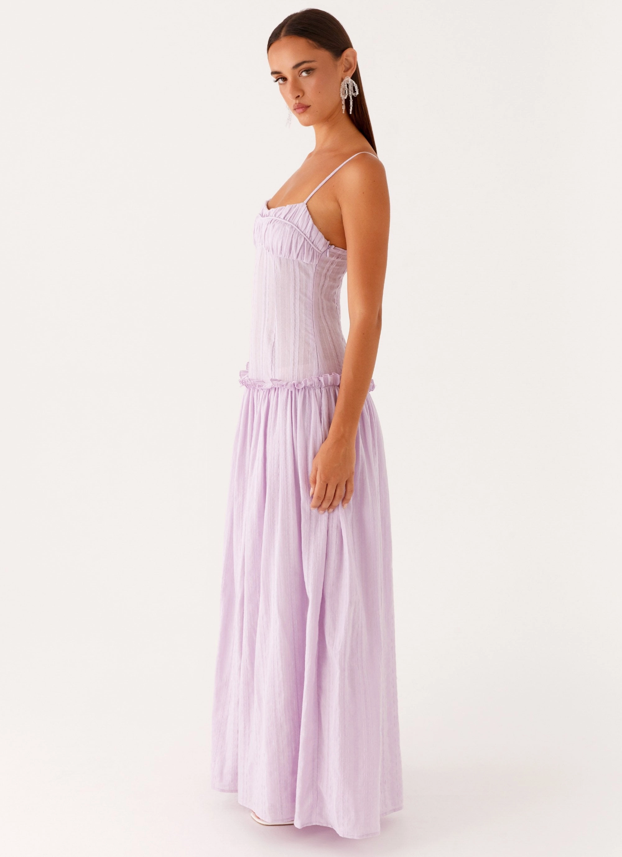 Jacinda Drop Waist Maxi Dress - Lavender Cool Simplicity City-Style