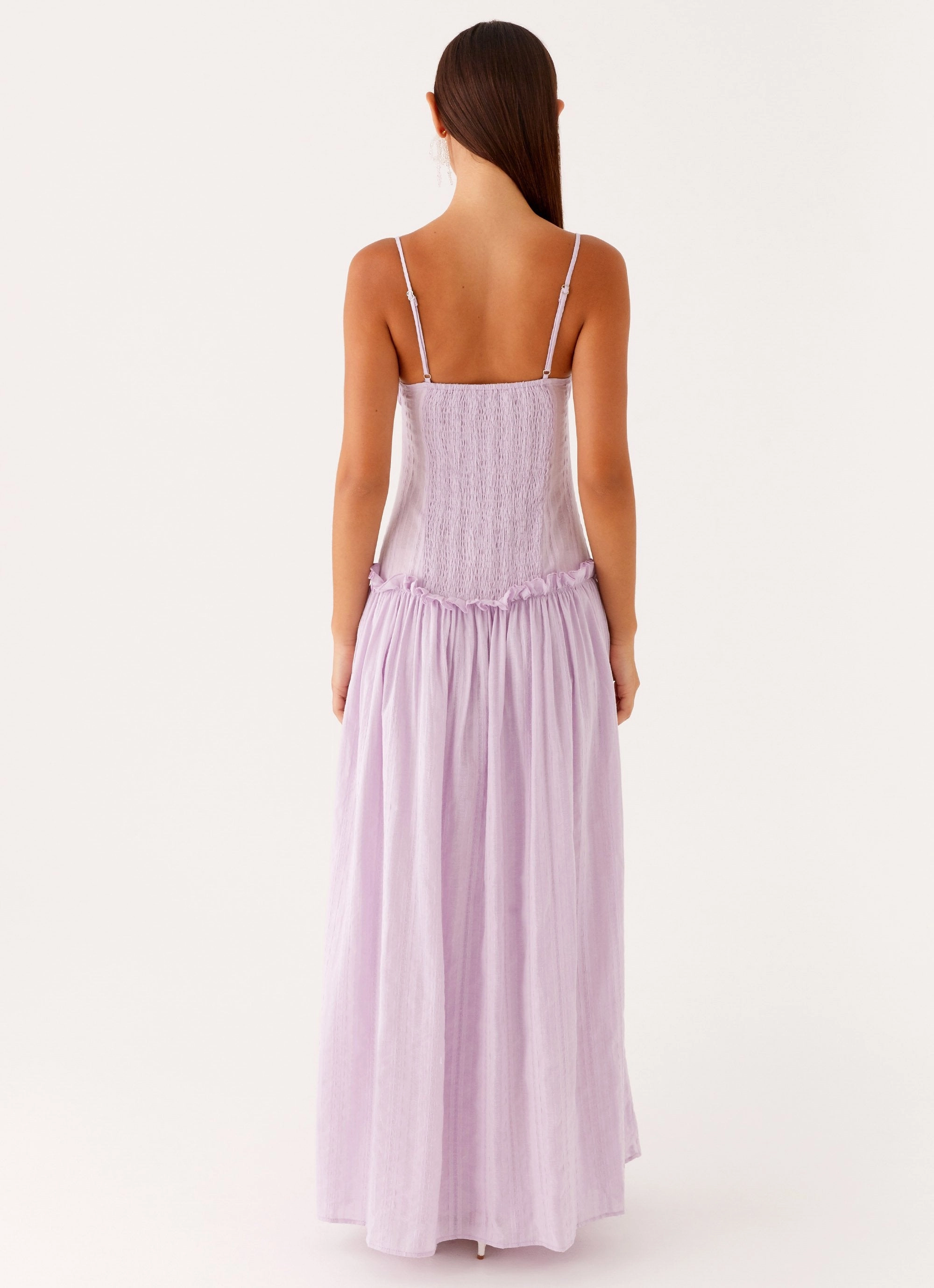 Perfectly Crafted Fresh Aesthetic Jacinda Drop Waist Maxi Dress - Lavender