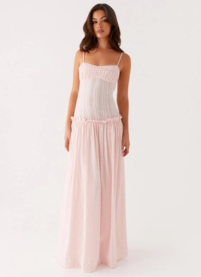 Jacinda Drop Waist Maxi Dress - Pink Premium Feel Office Mood Jacinda Drop Waist Maxi Dress - Pink