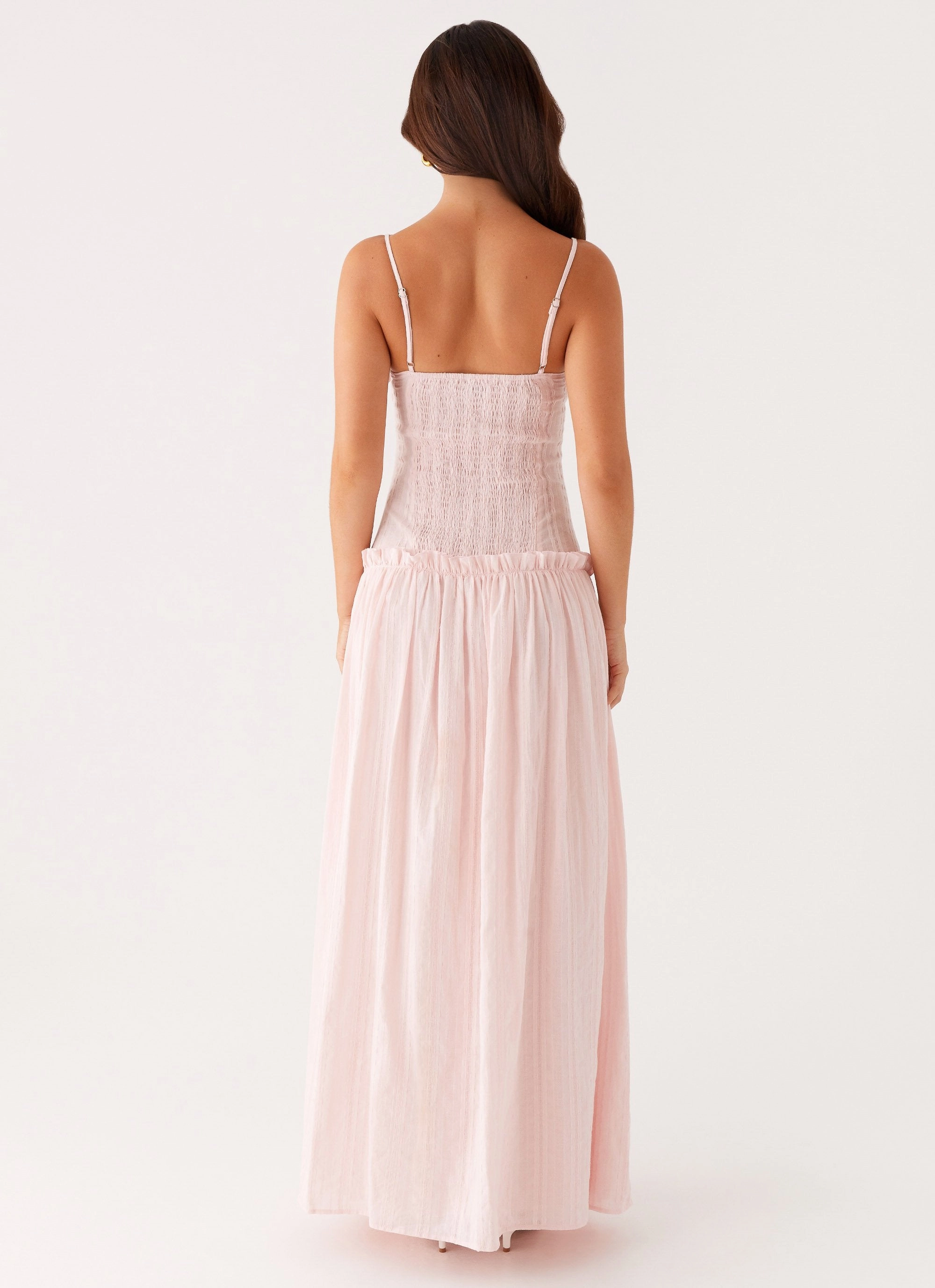 Jacinda Drop Waist Maxi Dress - Pink Refined Aesthetic