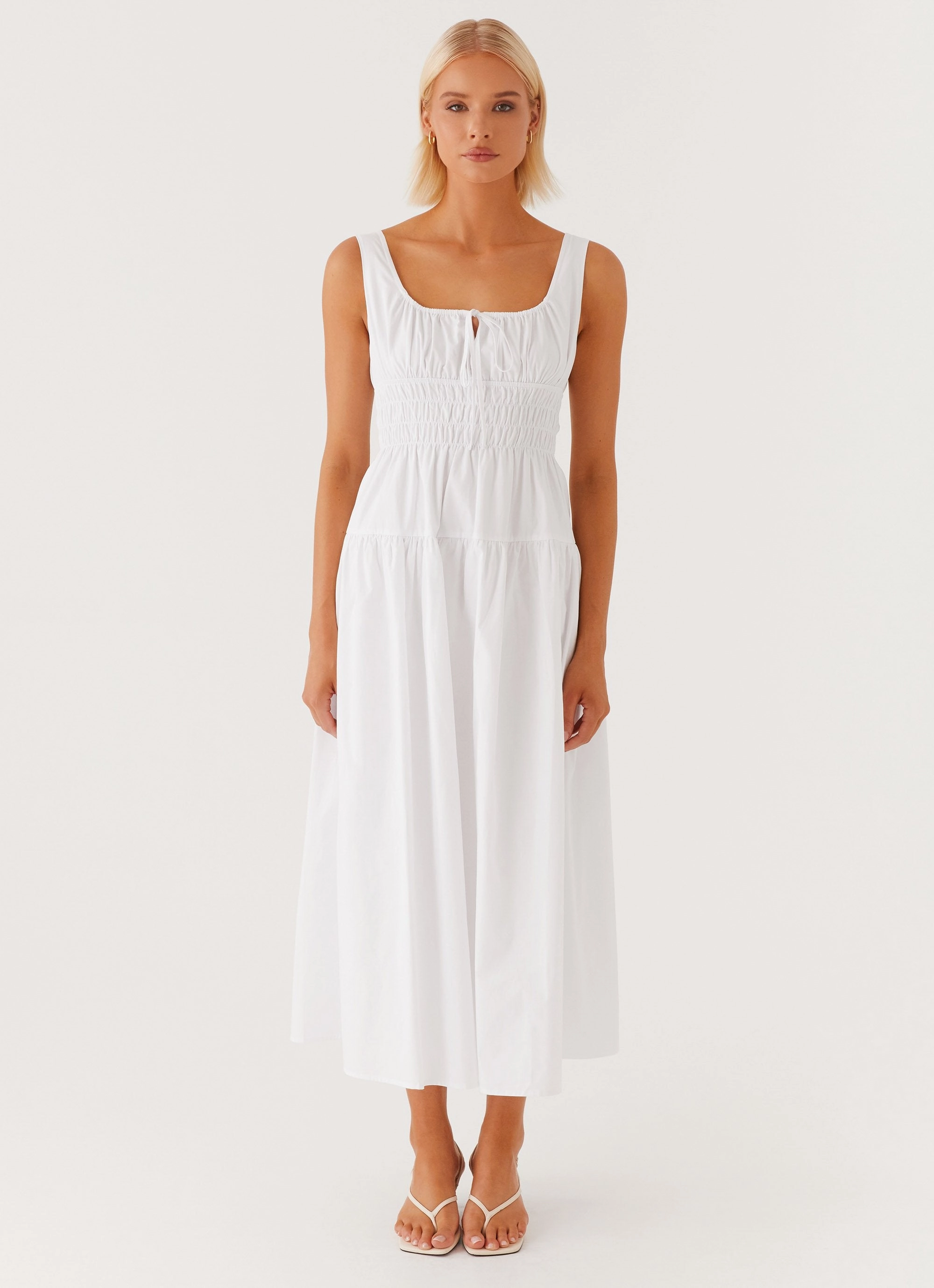 Jacintha Midi Dress - White Art Event