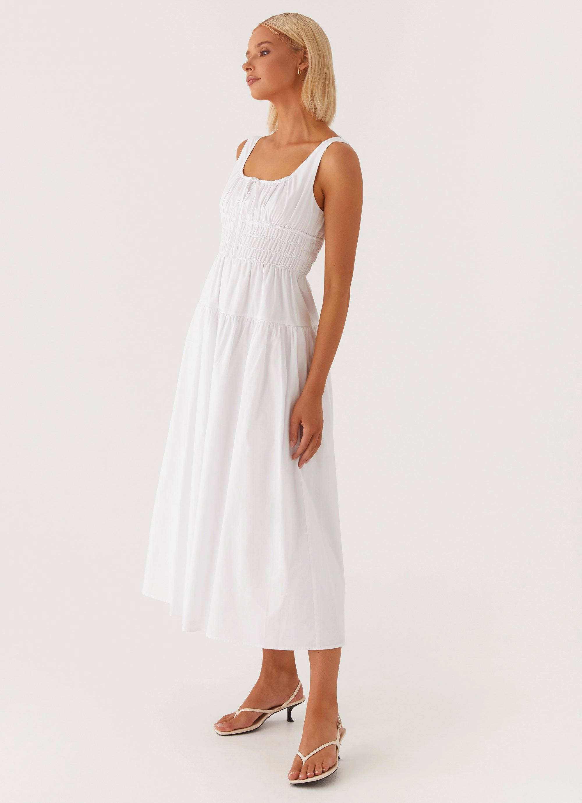 Refined fit Jacintha Midi Dress - White
