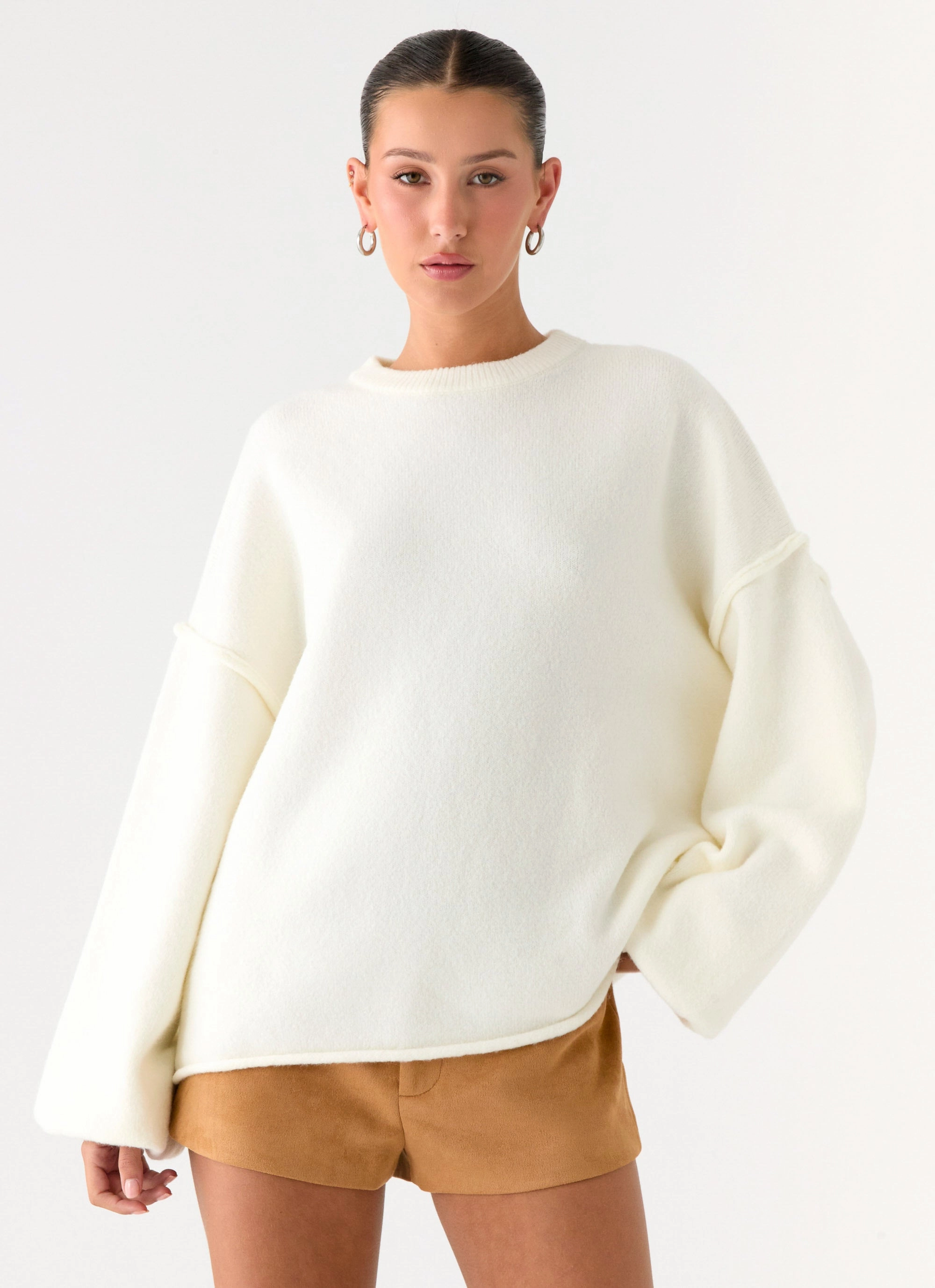 Jack Oversized Knit Sweater - Cream FrictionResistantEdges