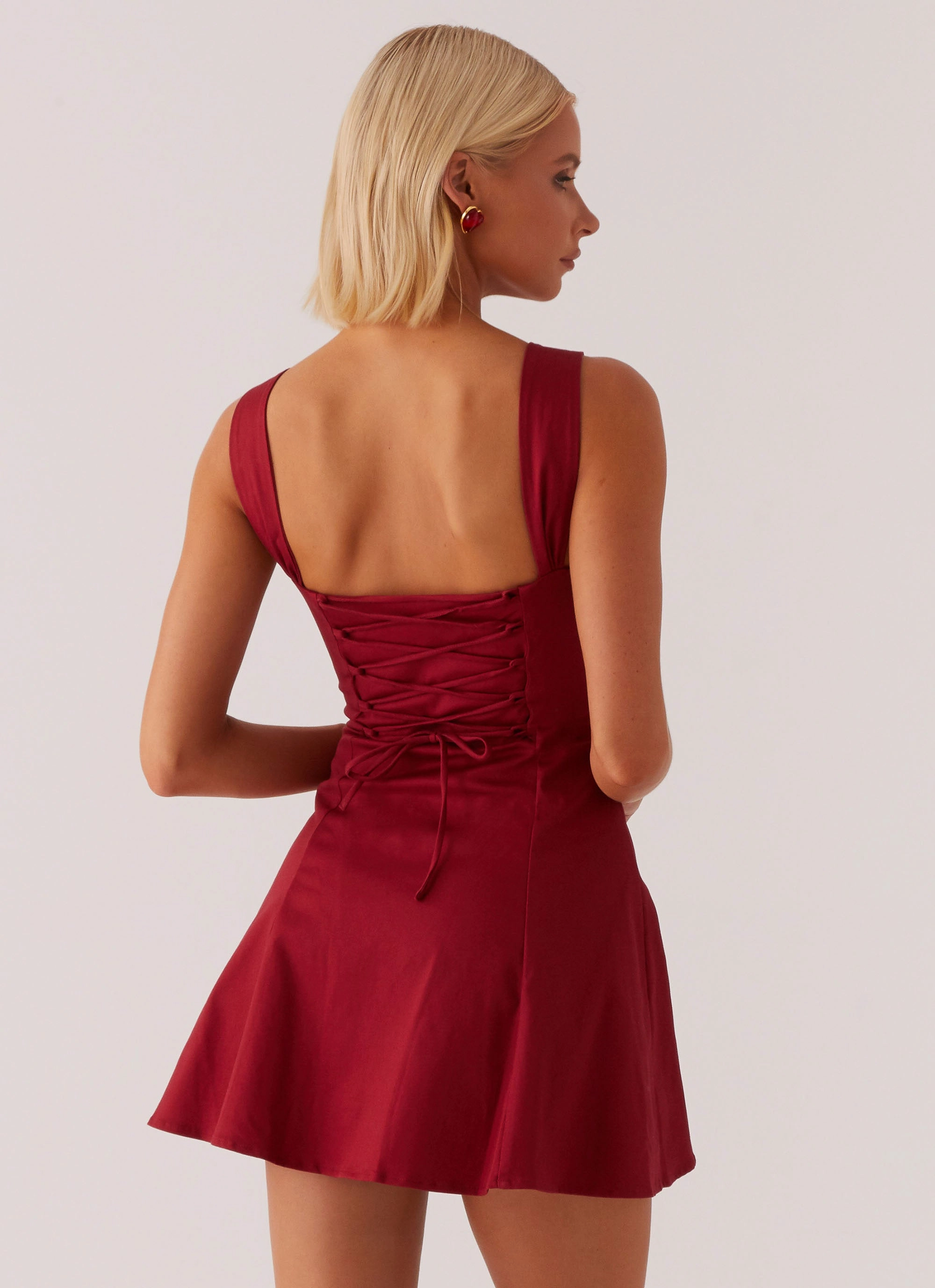 Open-back Jamaya Tie Mini Dress - Red