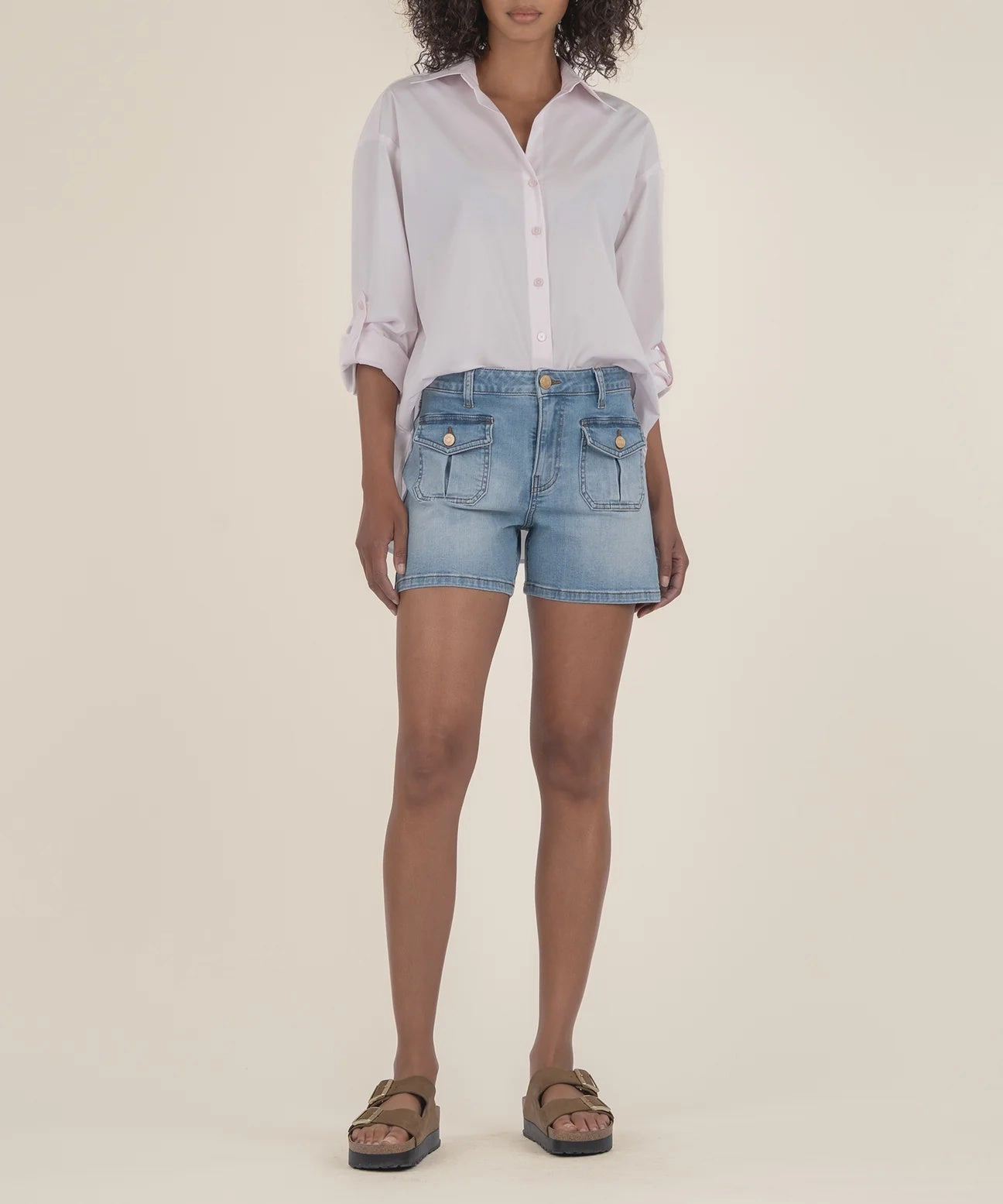 Jamie High Rise Shorts Seamless Construction Design Classic Polo