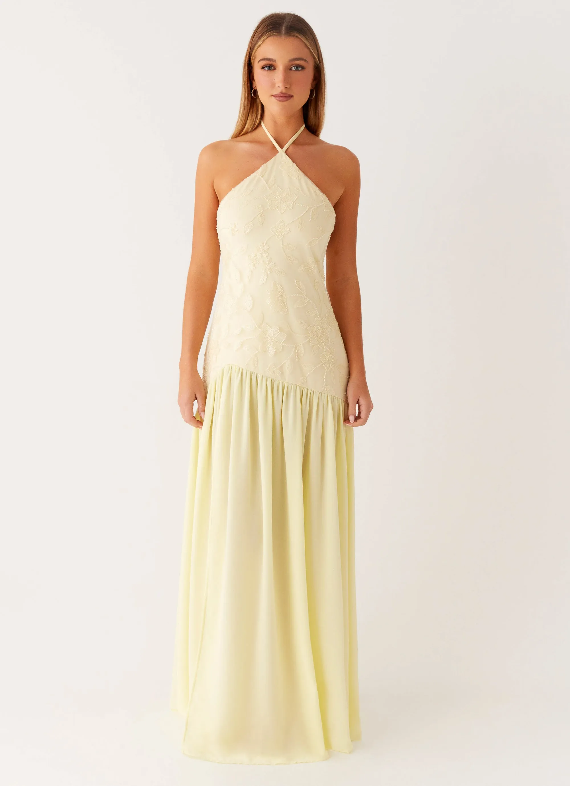 Thermal regulation Janelle Beaded Maxi Dress - Yellow