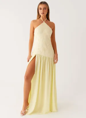 Janelle Beaded Maxi Dress - Yellow Anti Static Material Summer Camp Janelle Beaded Maxi Dress - Yellow