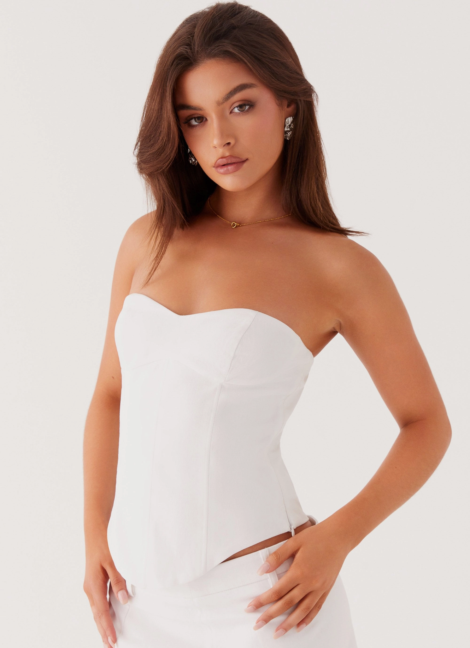 Thermal Regulation Technology Jaslyn Corset Top - White