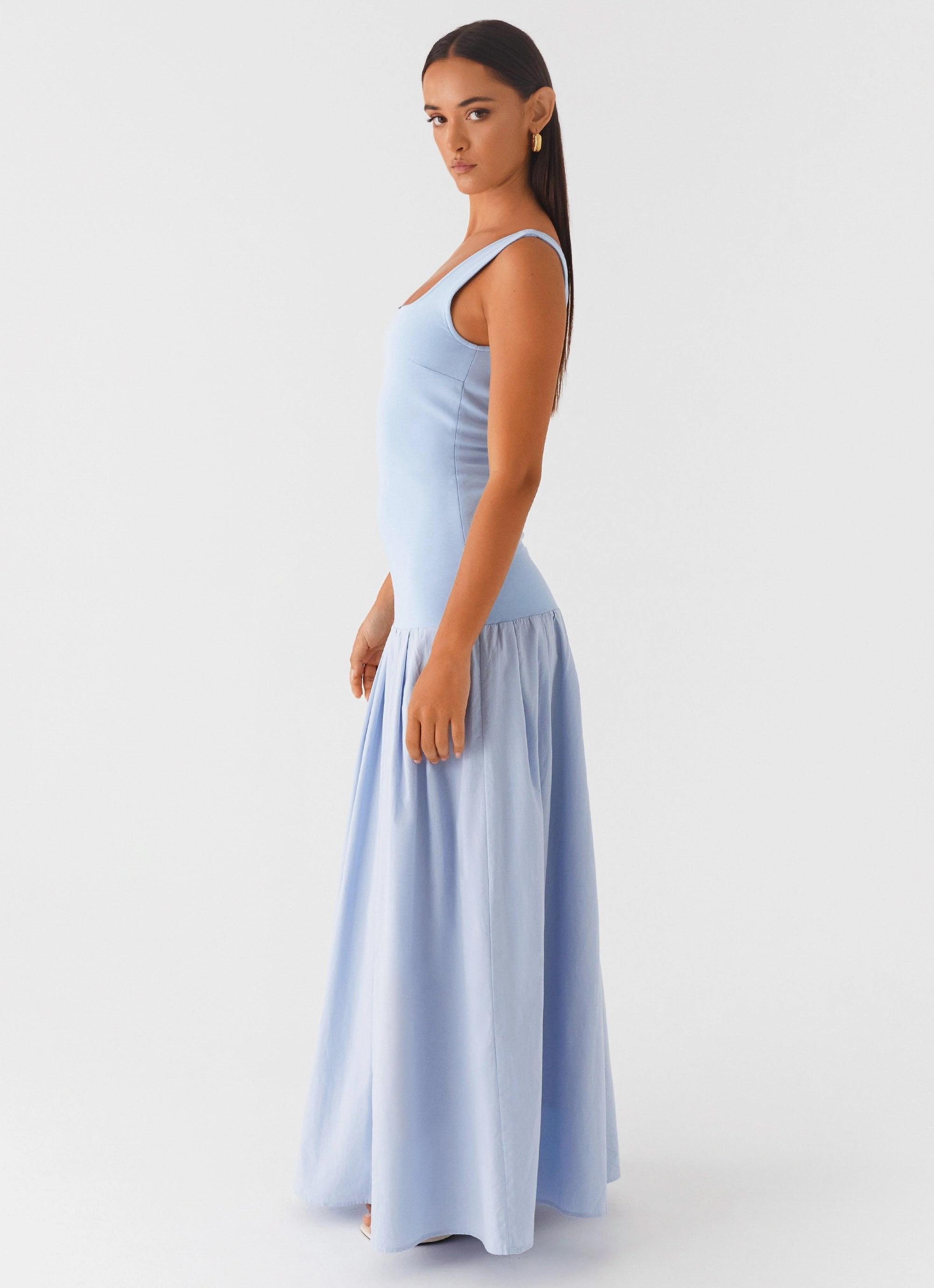 Jaxon Maxi Dress - Blue Morning Wear Flower Soft