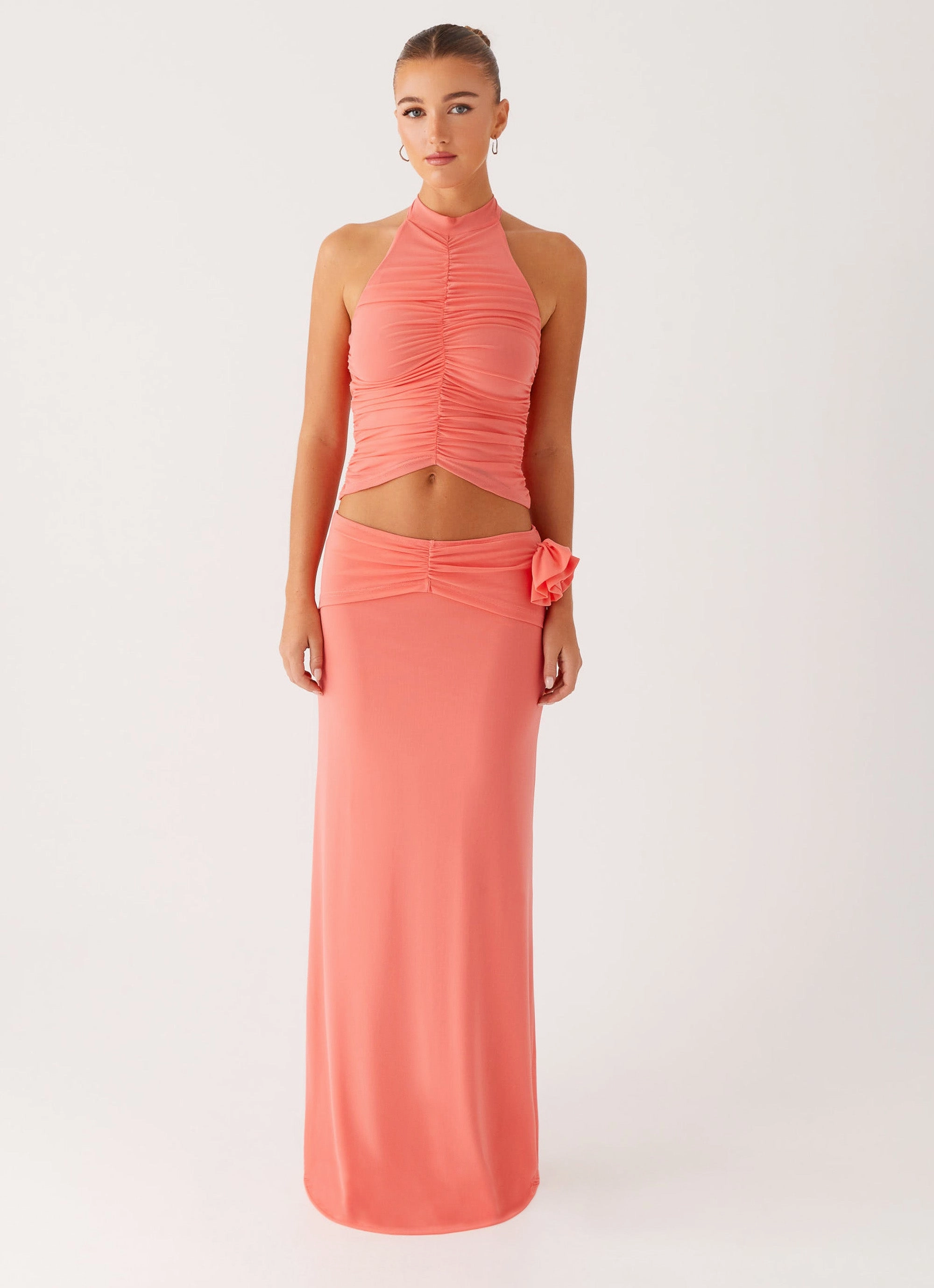Architectural Tailoring Jayce Halter Top - Salmon