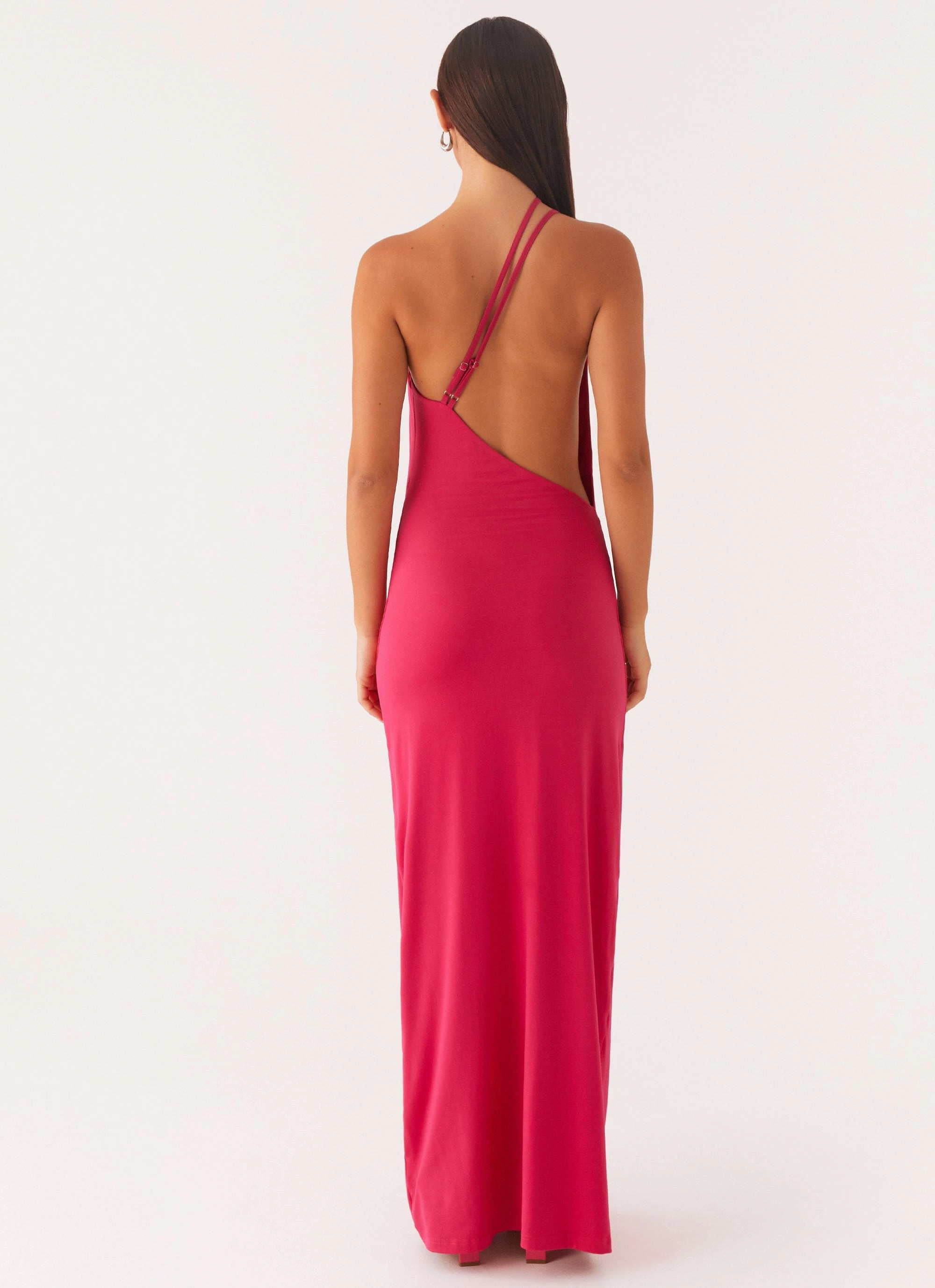 Snag-Resistant Jayla One Shoulder Maxi Dress - Fuchsia