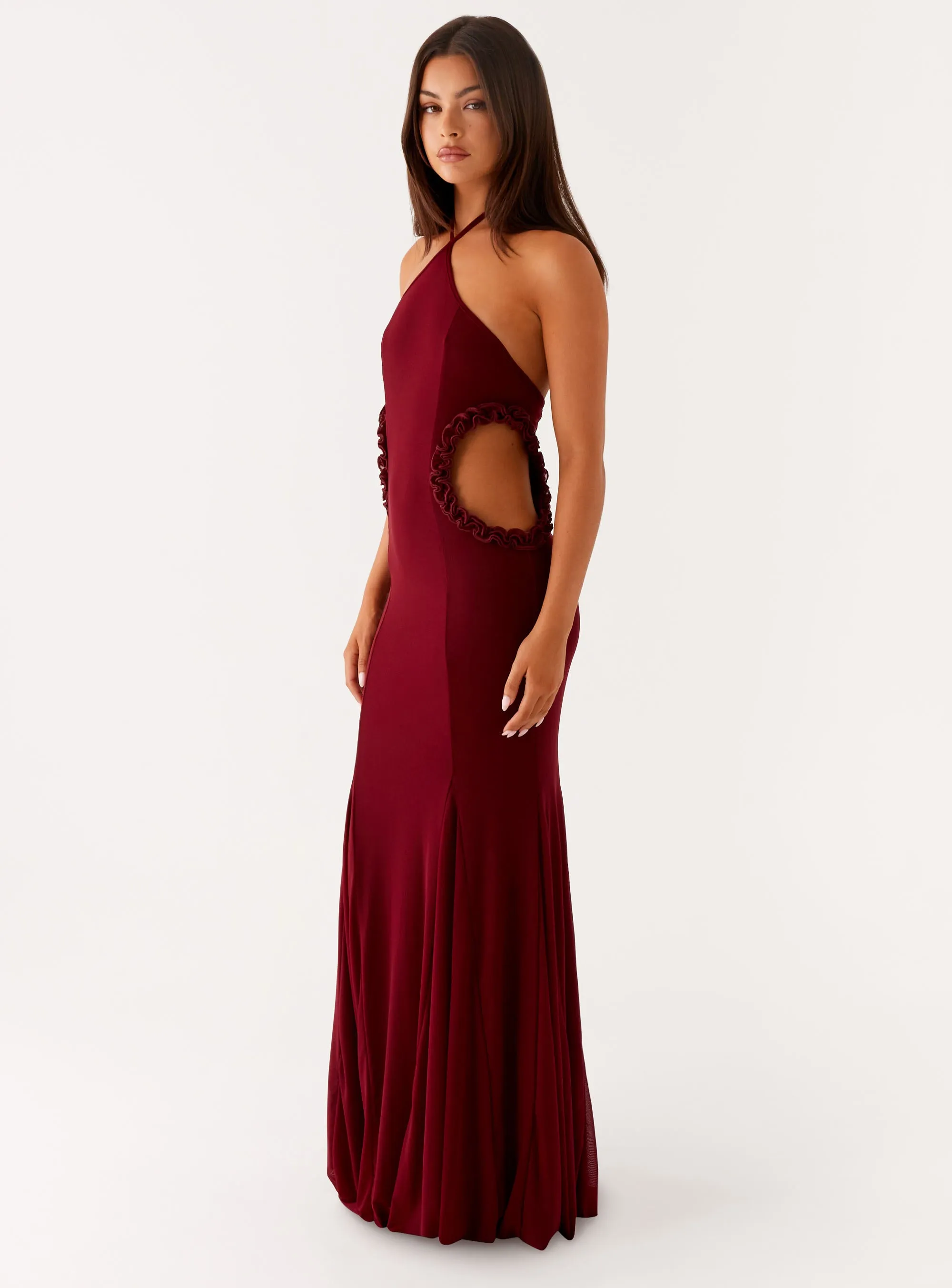 Jemima Maxi Dress - Raspberry Wine stain resistant coating