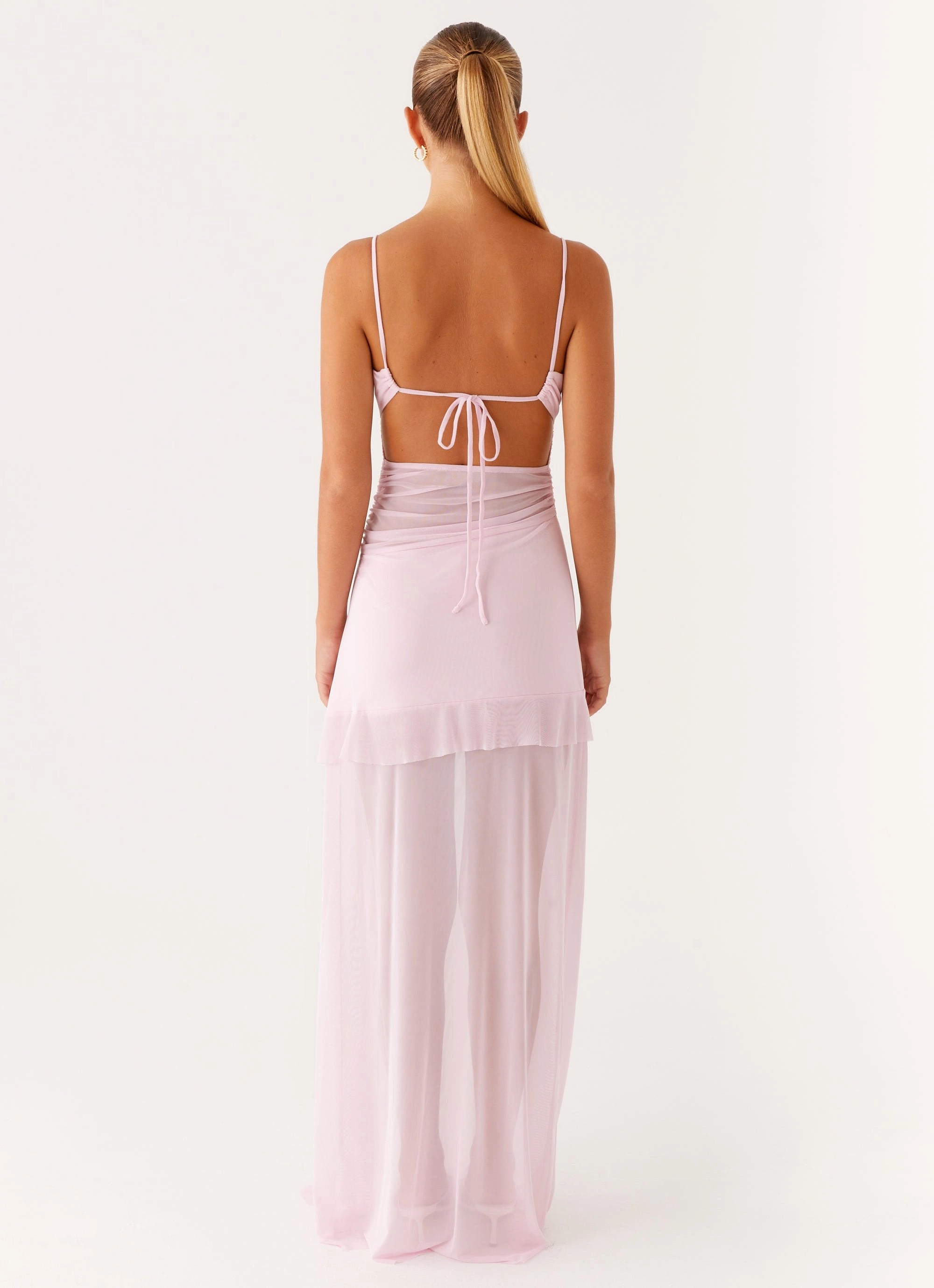 Pastel Sky Jenni Ruffle Maxi Dress - Pink
