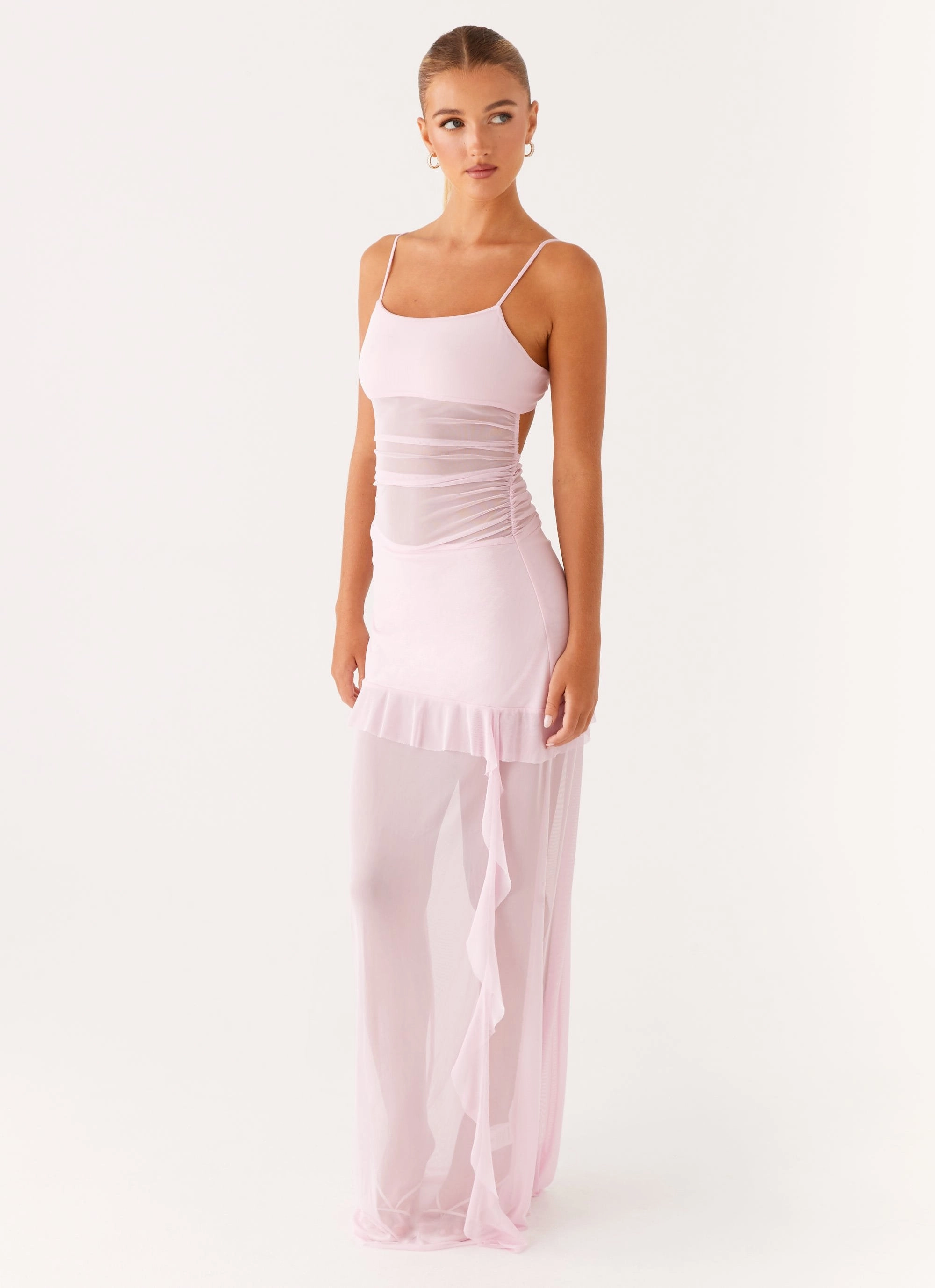 Jenni Ruffle Maxi Dress - Pink Dew Tone
