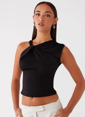 Jesse Twist Shoulder Top - Black WaterRepellent Coating Jesse Twist Shoulder Top - Black Sandwich Mesh Panel Structure