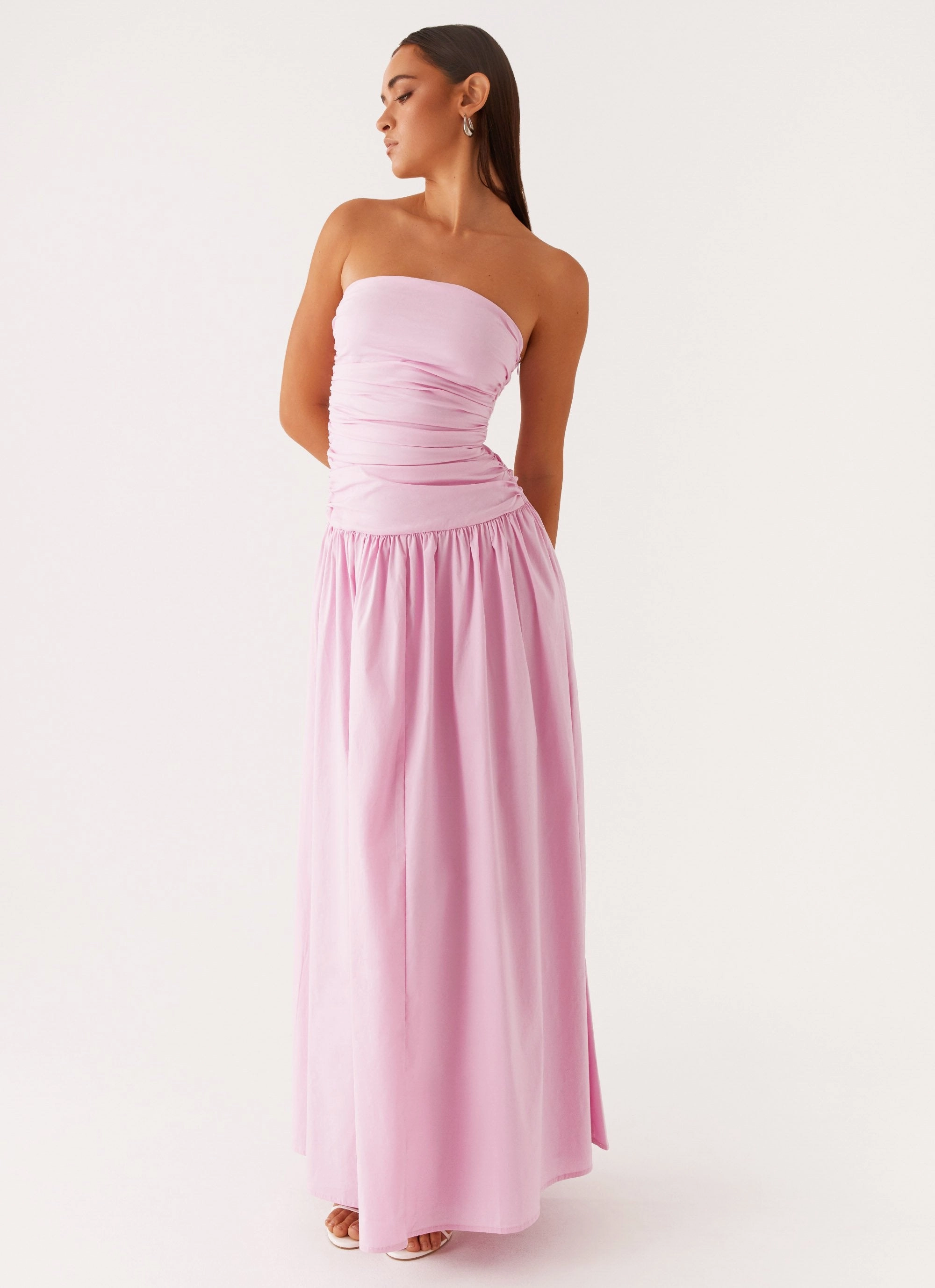 Carmel Maxi Dress - Pink Professional Look Side-Pocket
