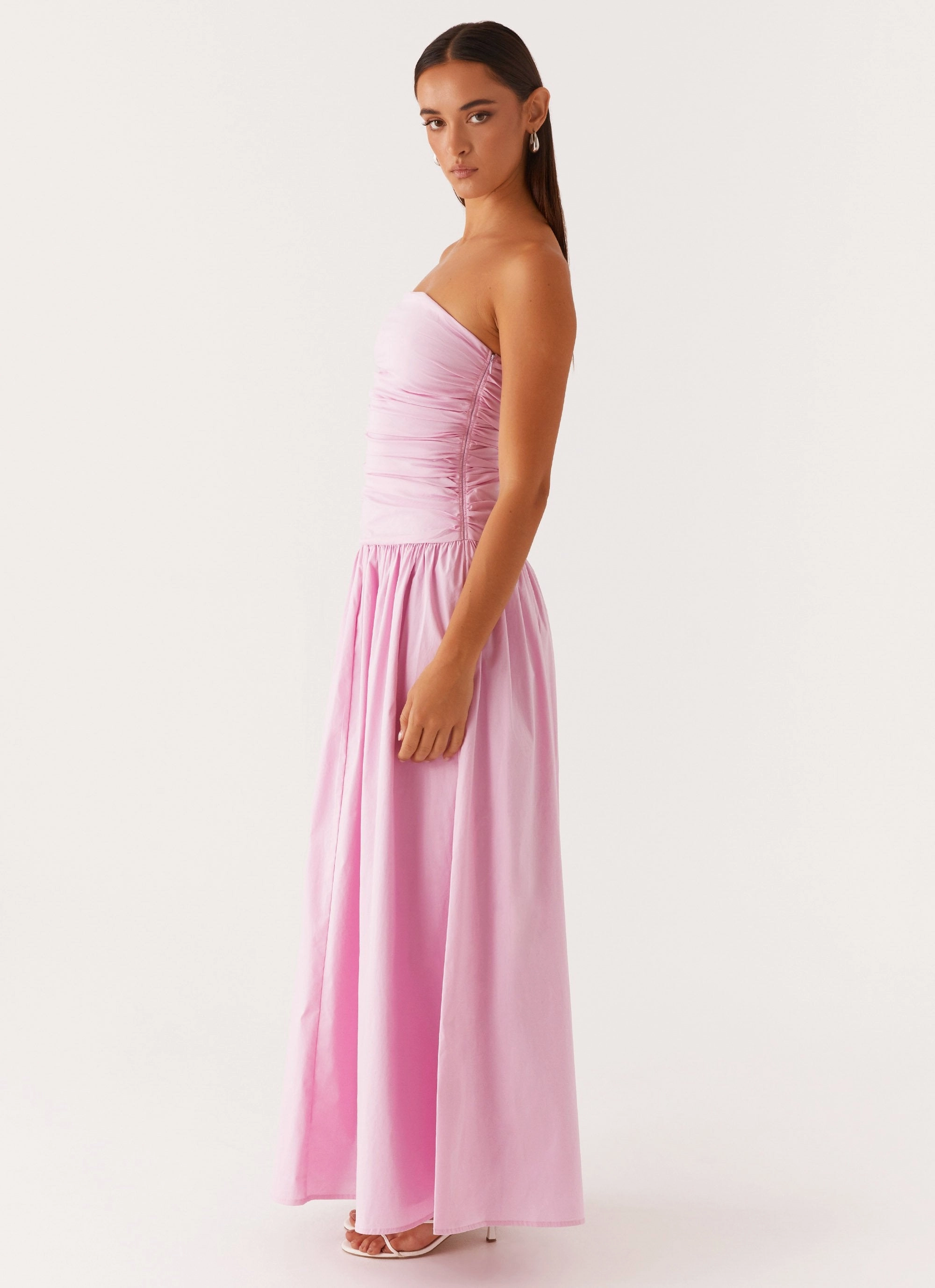 Date Vibe Organic-Fabric Carmel Maxi Dress - Pink