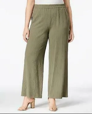 Jm Collection Plus Size Textured Wide-Leg Pants, Size 2XP