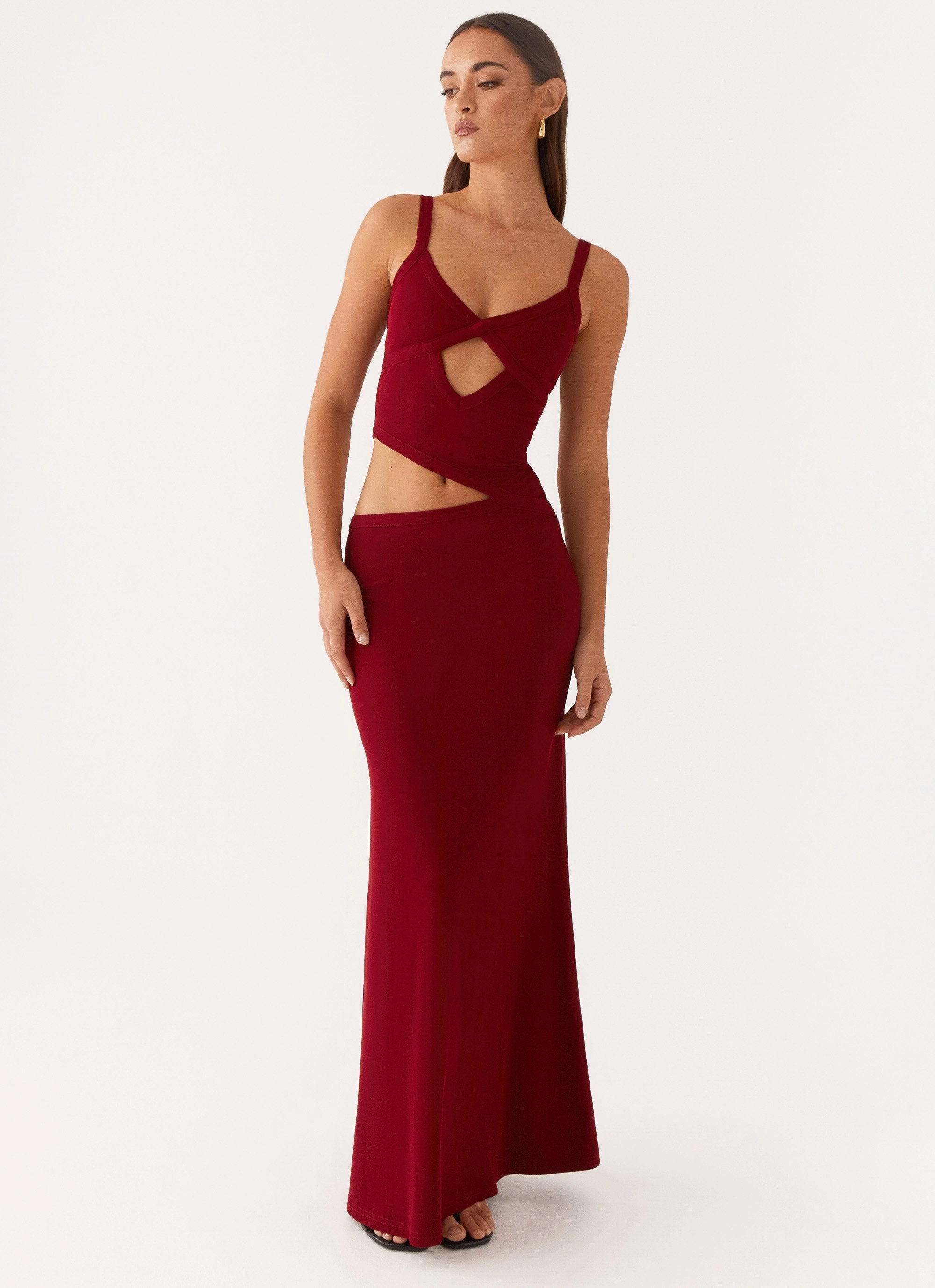 Jocelyn Maxi Dress - Maroon Smart Layer Fashion Option