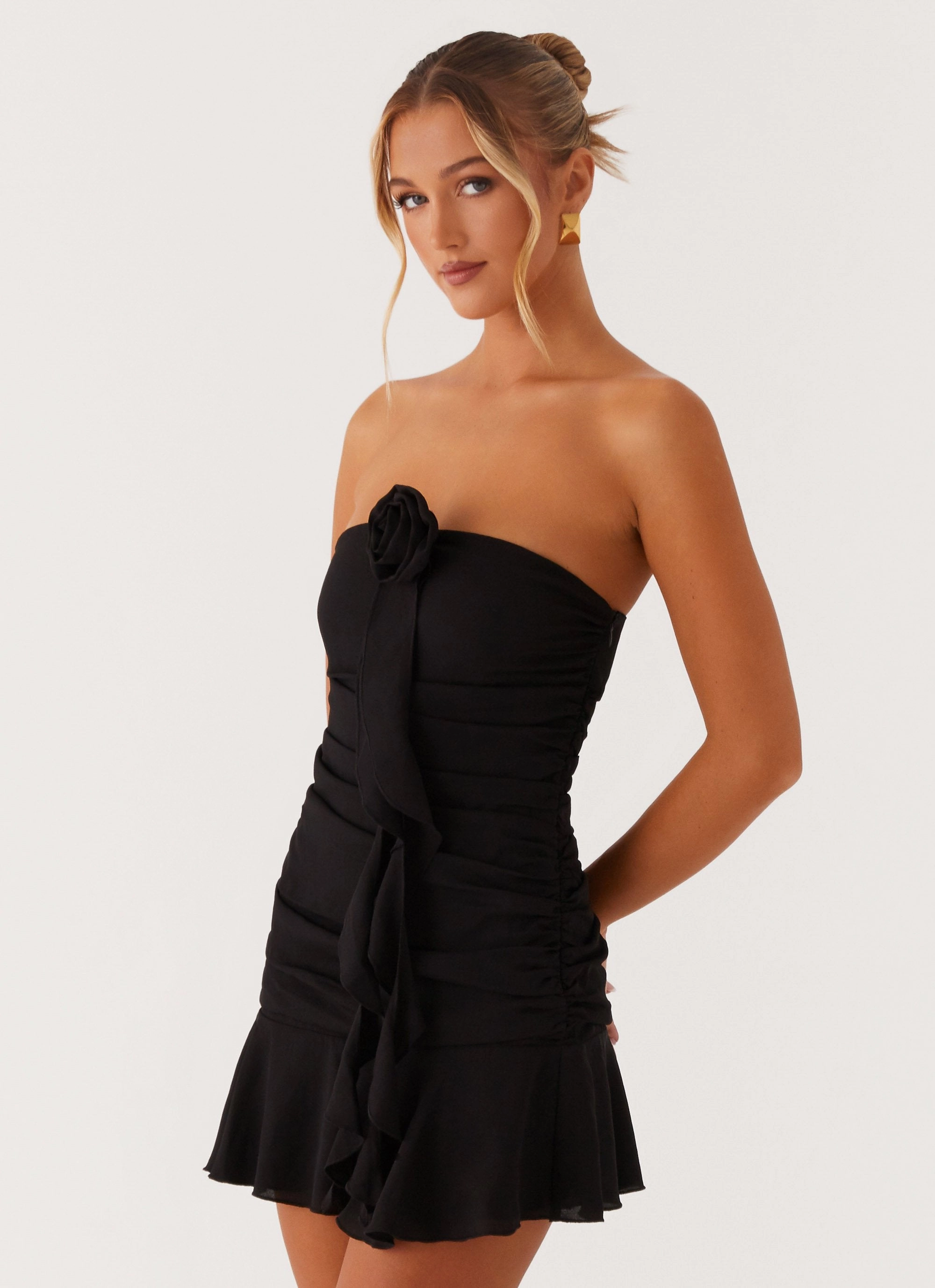 Soft Touch Sunset Glow Jodie Mini Dress - Black