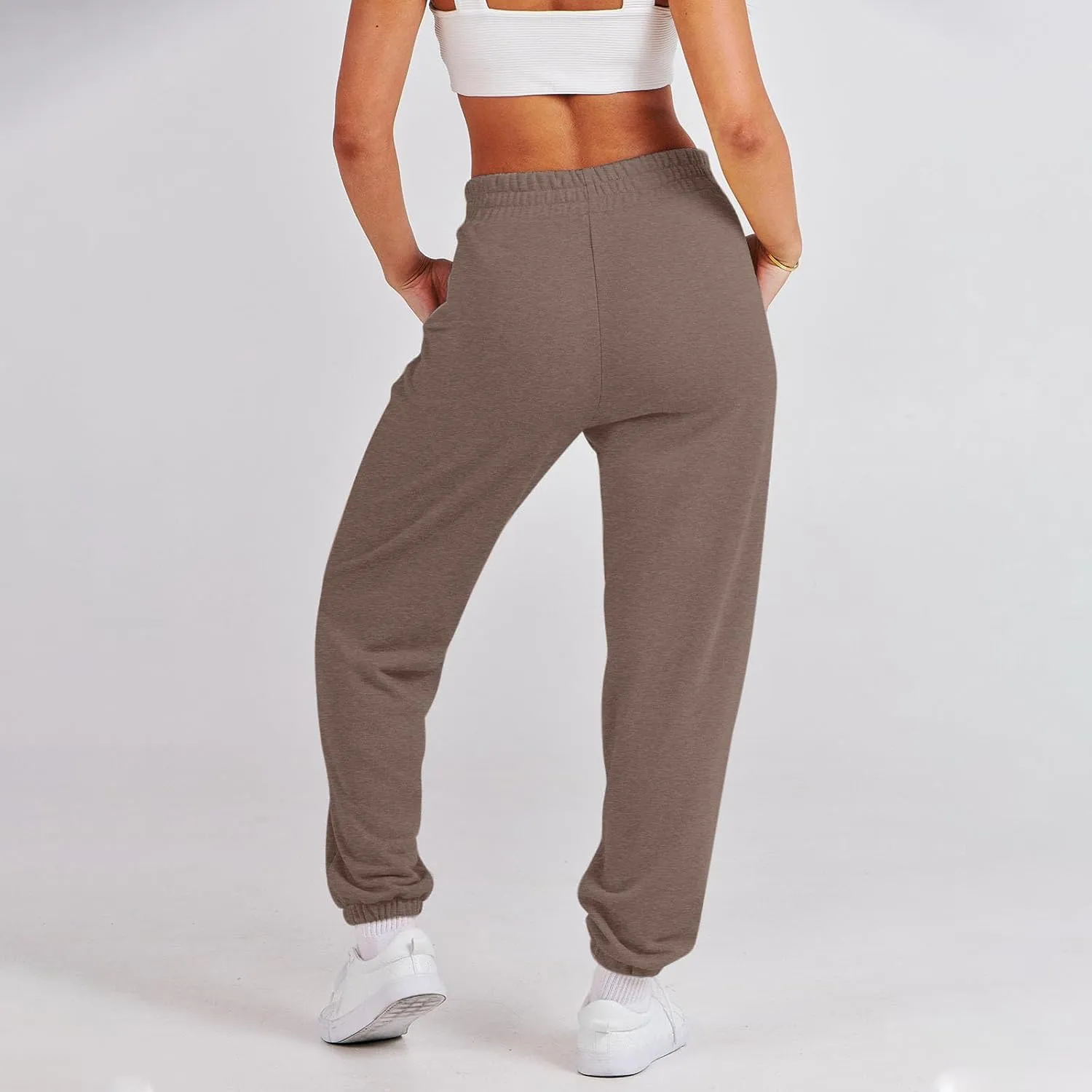 Jogging Sweatpants for Women with Pockets Elastic Waist Lounge Jogger Pants Casual Athletic Hiking Pants Y2K Trousers