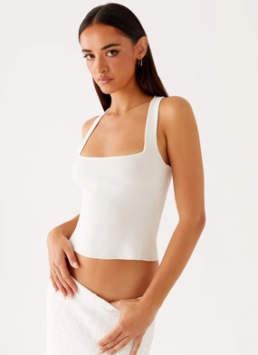 Johanna Knit Top - White FrictionReducing Seam Johanna Knit Top - White VentedBack