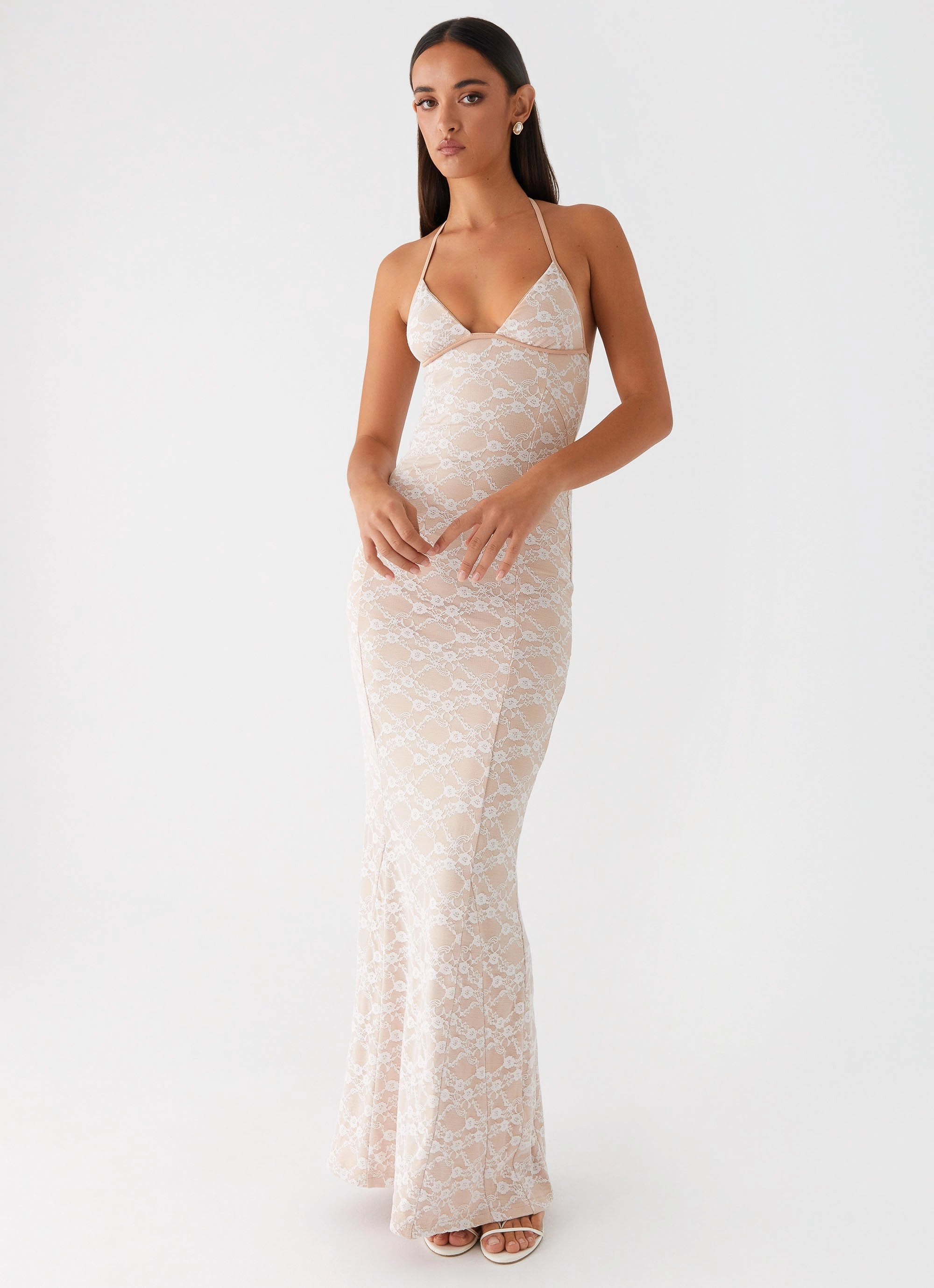 Timeless slip dress Mood Glow Jolina Lace Maxi Dress - White