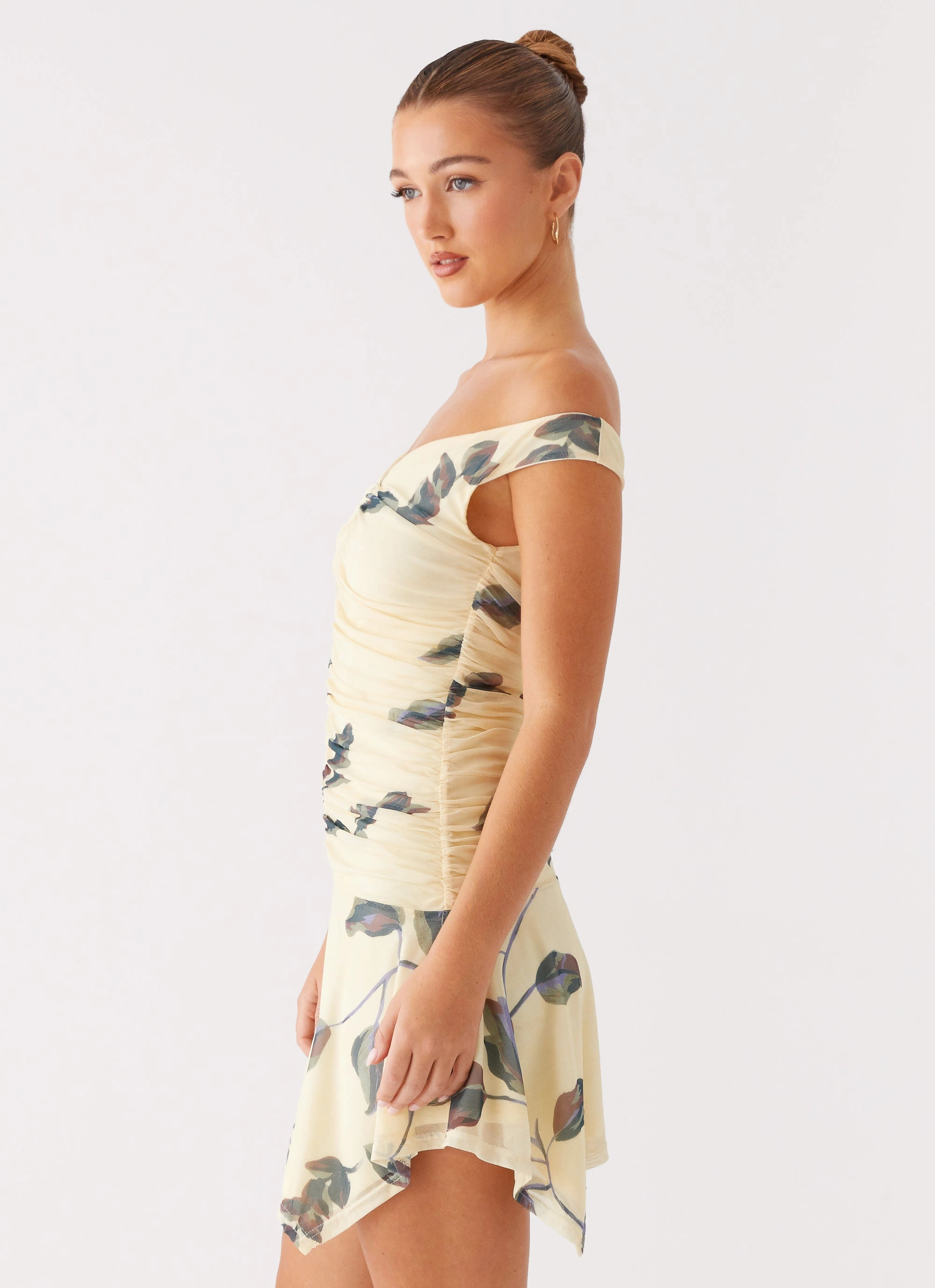 Josette Mini Dress - Buttercream Bliss Fluid movement