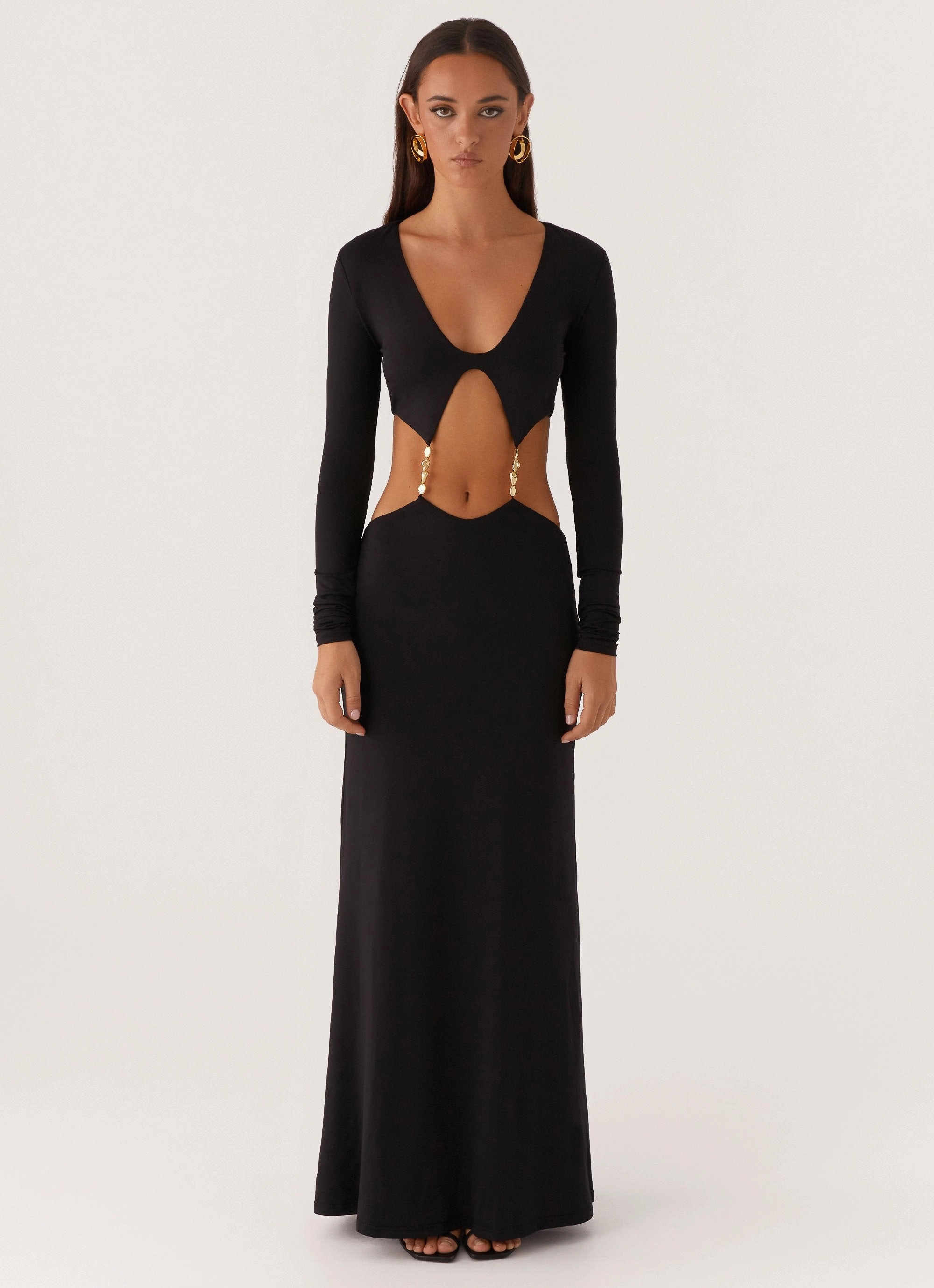 Jourdan Maxi Dress - Black Versatile dress for layering