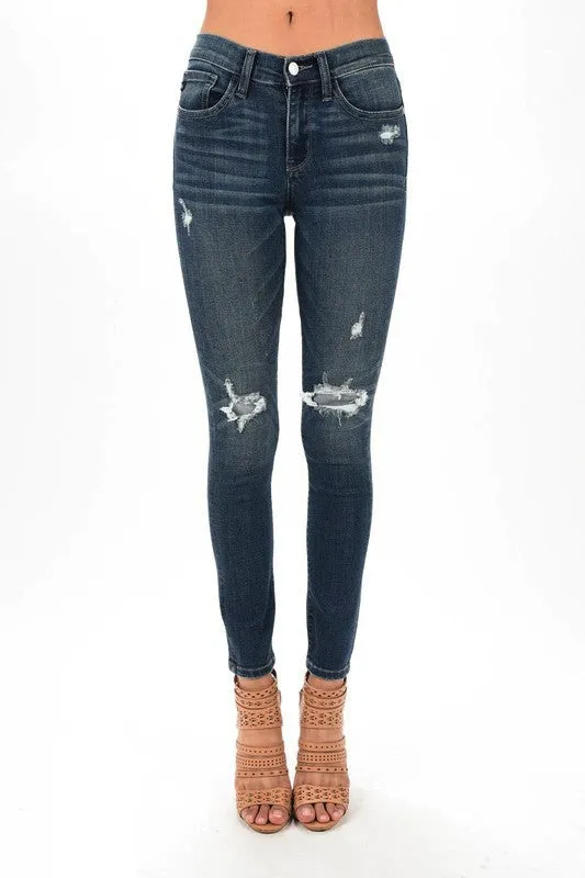 Judy Blue Bootyfull Destroyed Patch Skinny Jean (Plus Size)