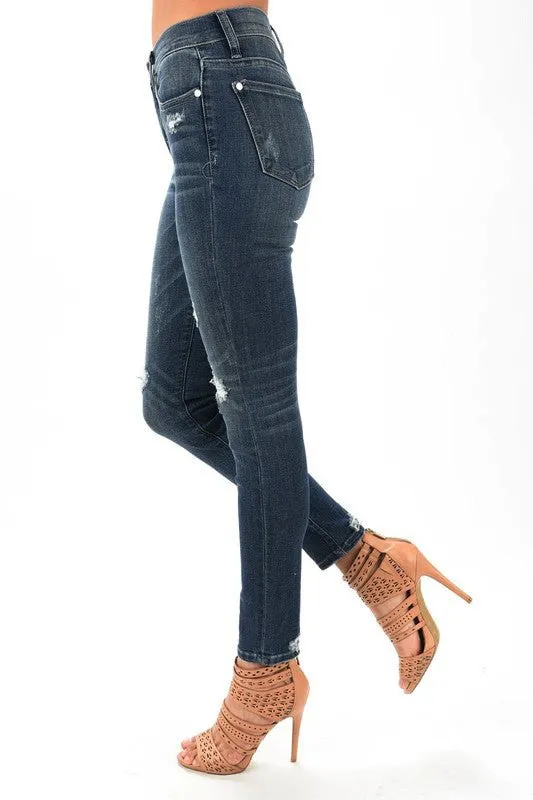 Judy Blue Bootyfull Destroyed Patch Skinny Jean (Plus Size)