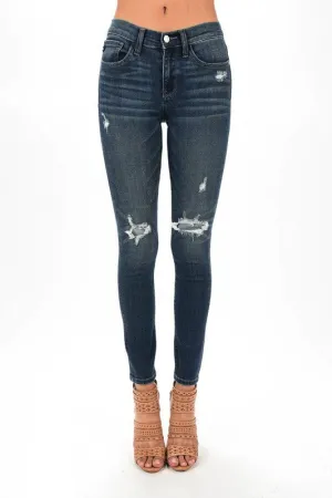 Judy Blue Bootyfull Destroyed Patch Skinny Jean (Plus Size)