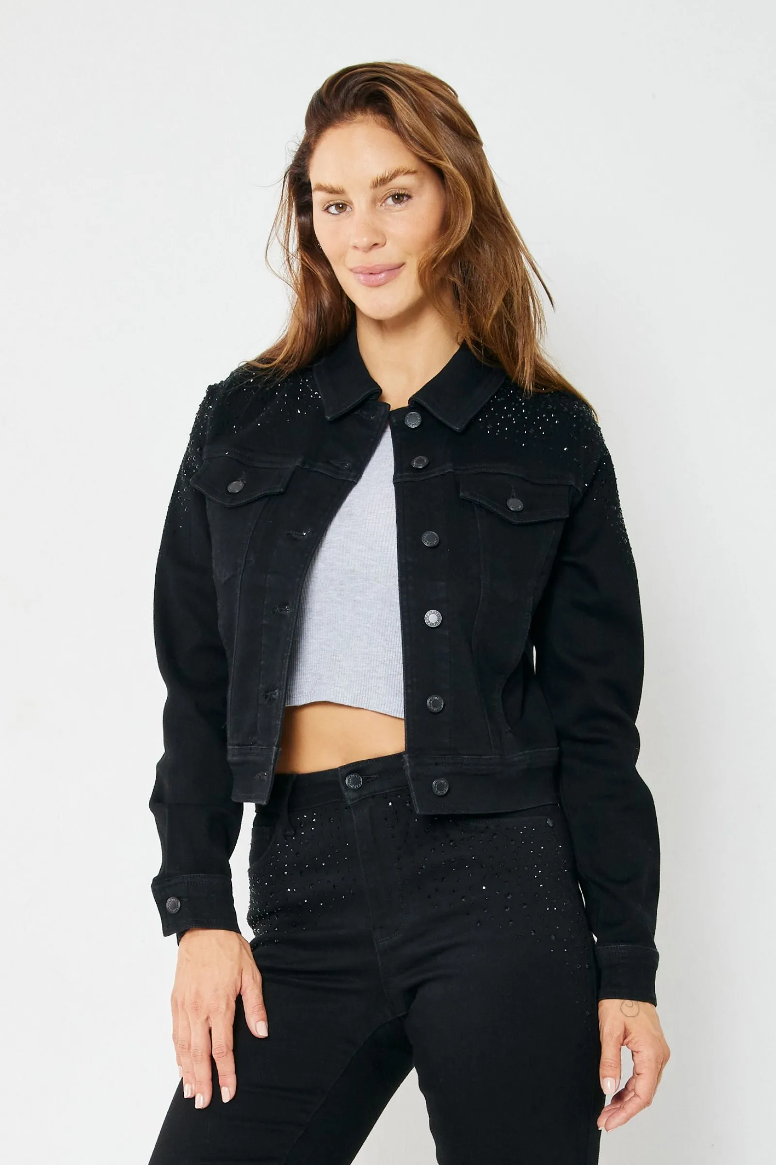 Judy Blue Reg/Plus Rhinestone Embellished Jacket