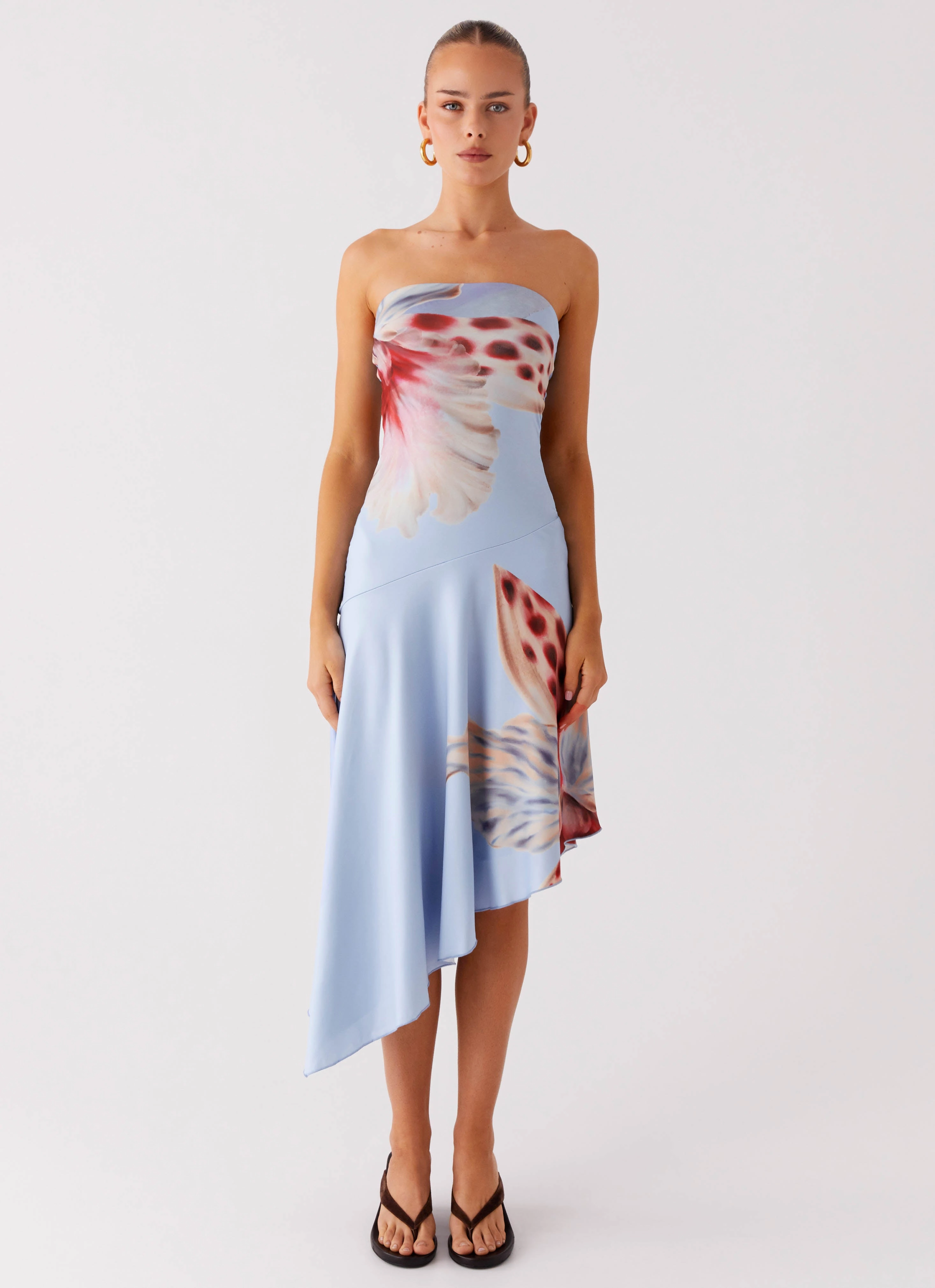 Juliana Midi Dress - Deep Sea Bloom Sophisticated Vibe