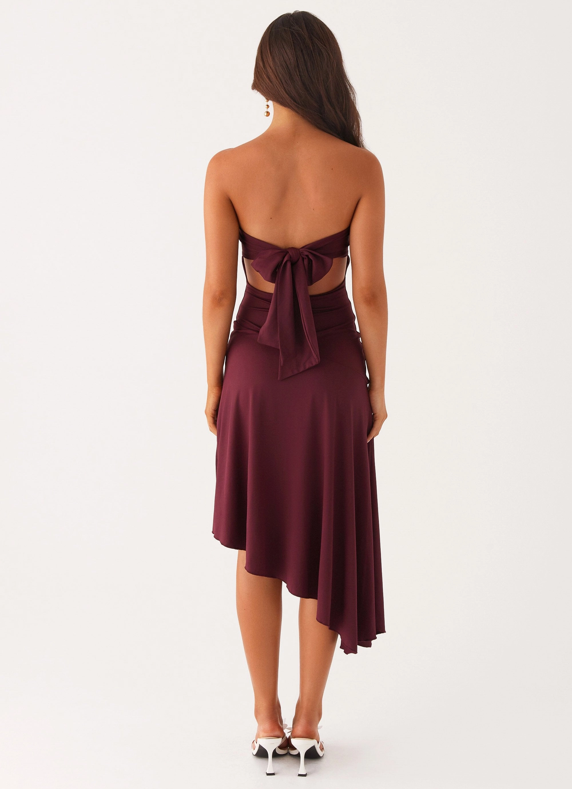 Juliana Midi Dress - Mulberry Comfy Fit Wear WideCollarDesign