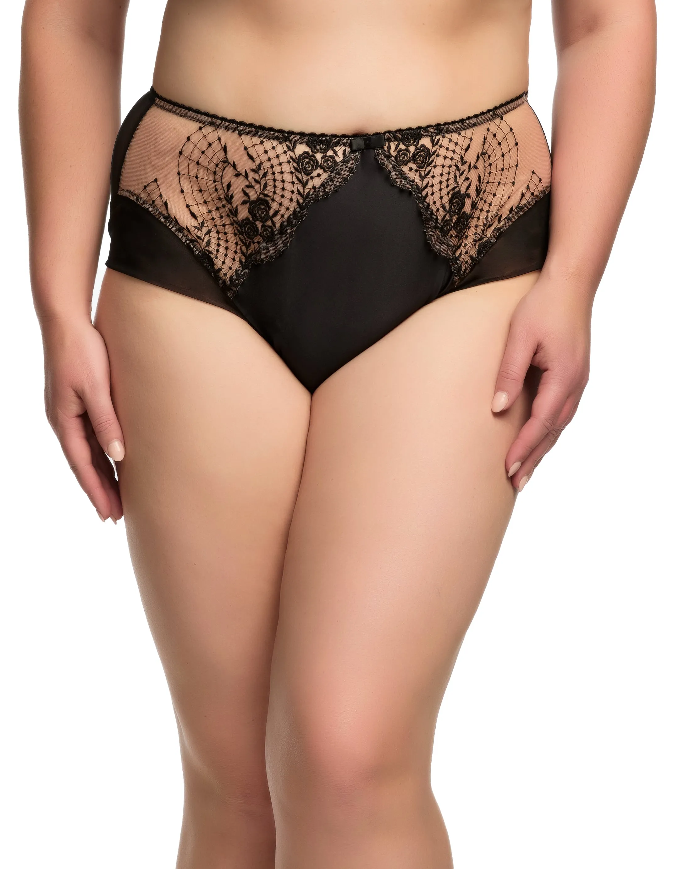 Julie's Roses Black High Waist Brief By Dita Von Teese - sizes S-4X