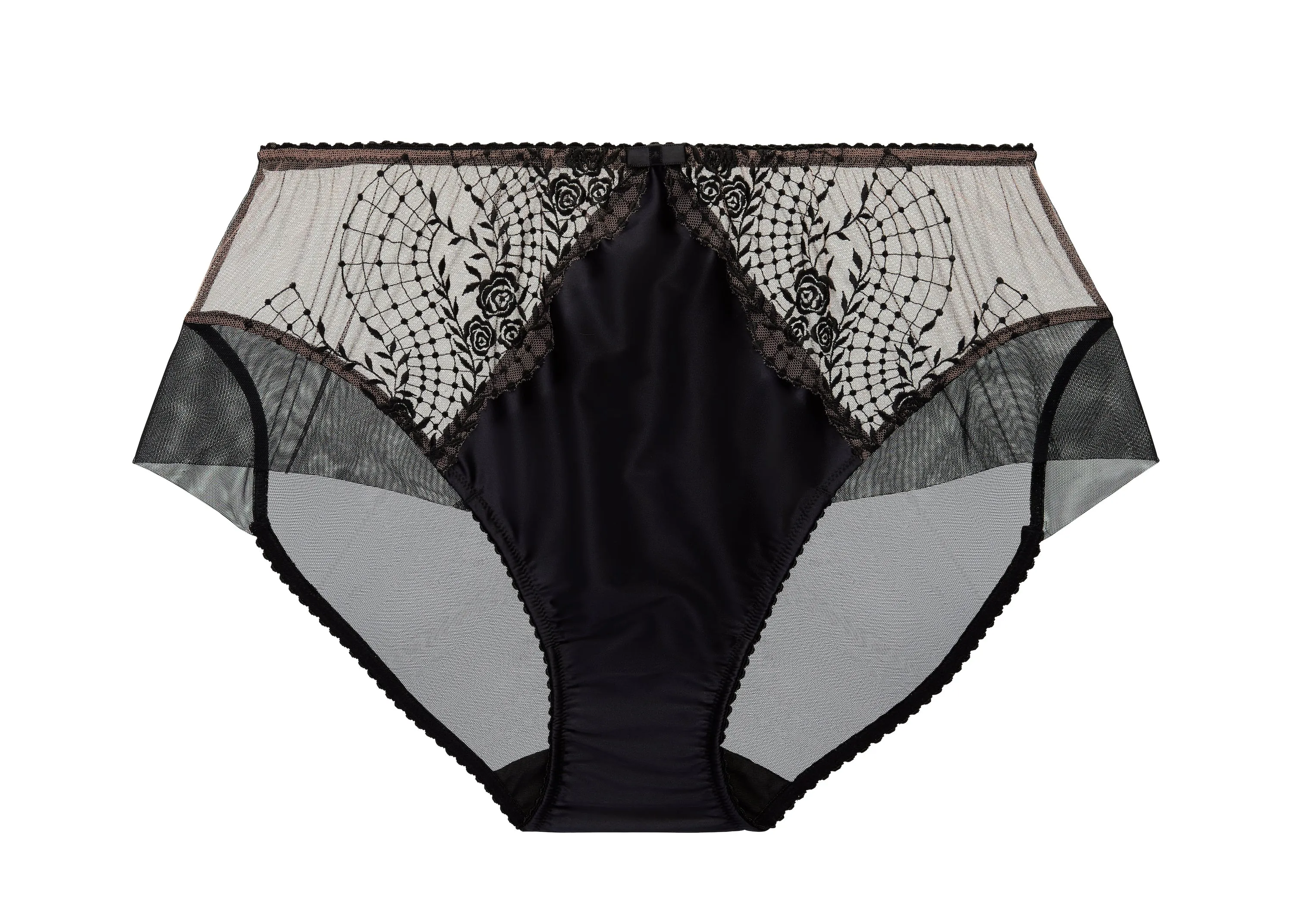 Julie's Roses Black High Waist Brief By Dita Von Teese - sizes S-4X