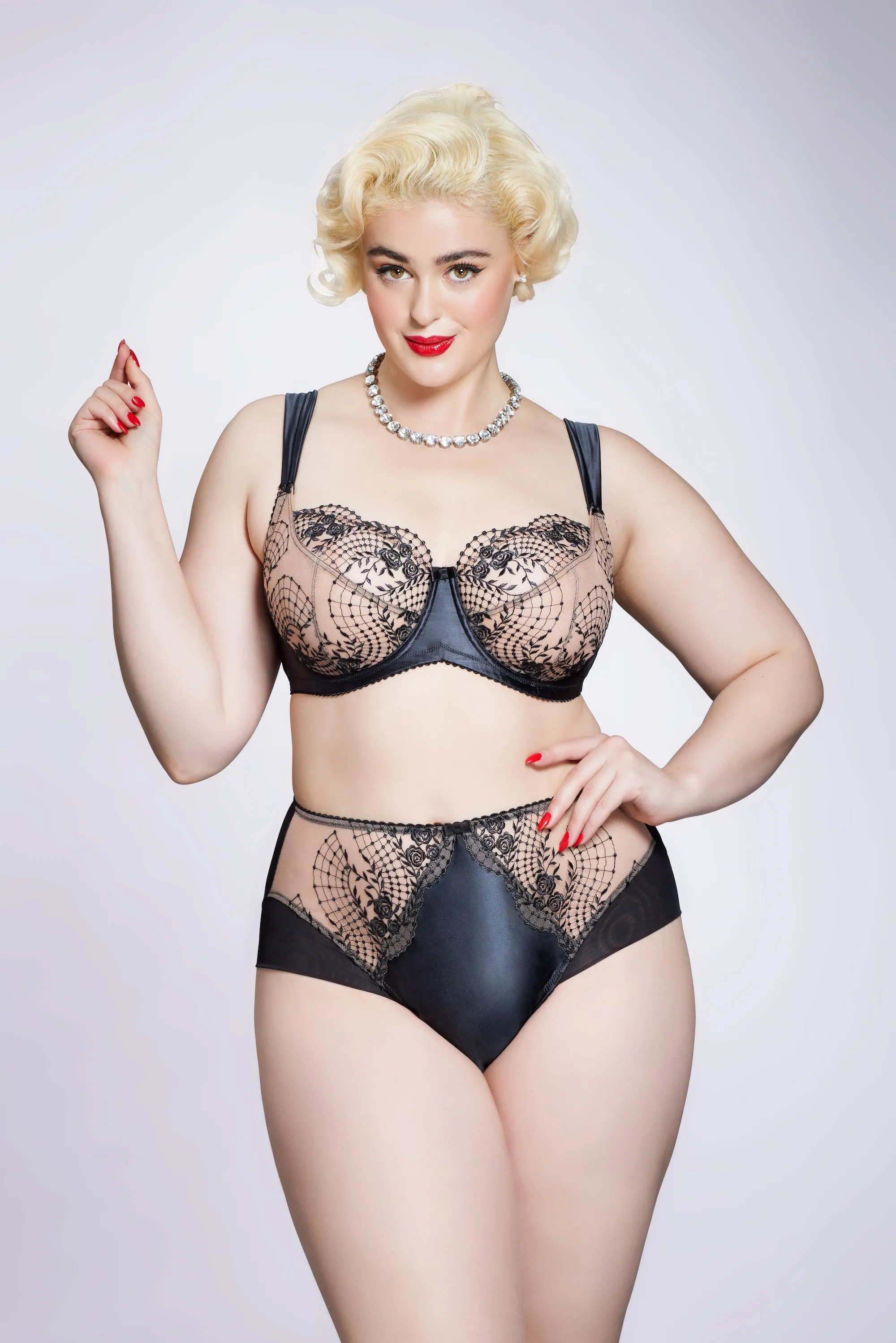 Julie's Roses Black High Waist Brief By Dita Von Teese - sizes S-4X