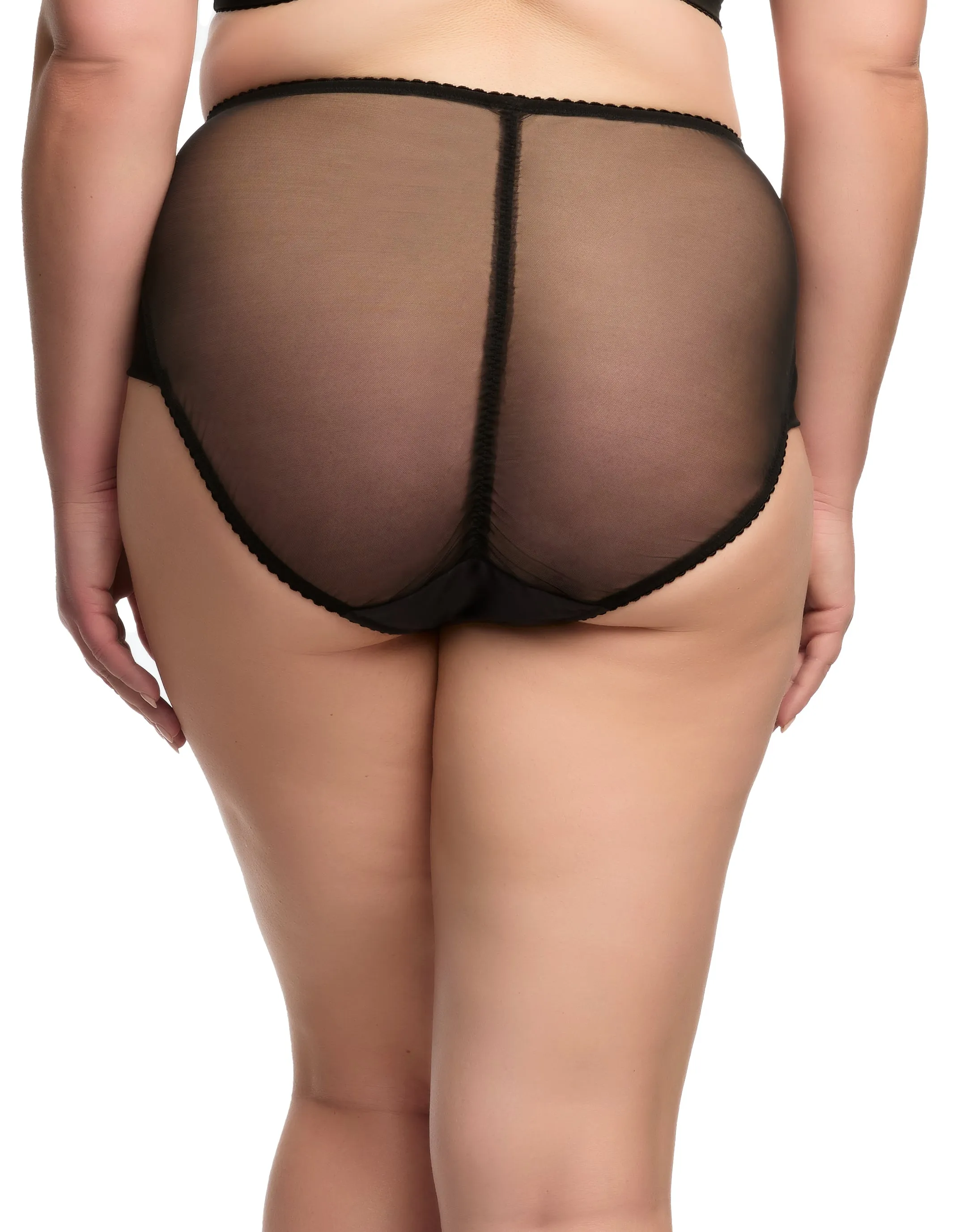 Julie's Roses Black High Waist Brief By Dita Von Teese - sizes S-4X