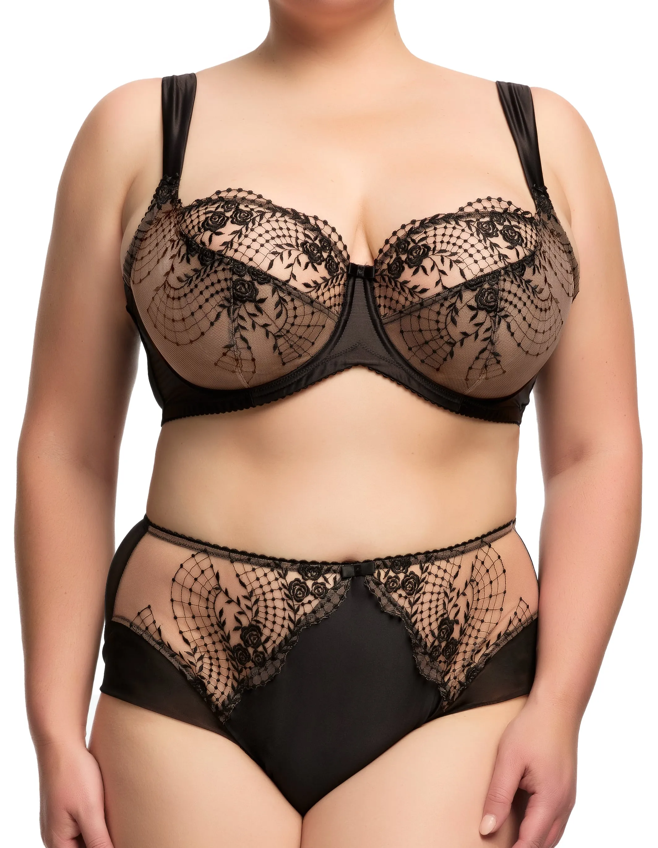 Julie's Roses Black High Waist Brief By Dita Von Teese - sizes S-4X