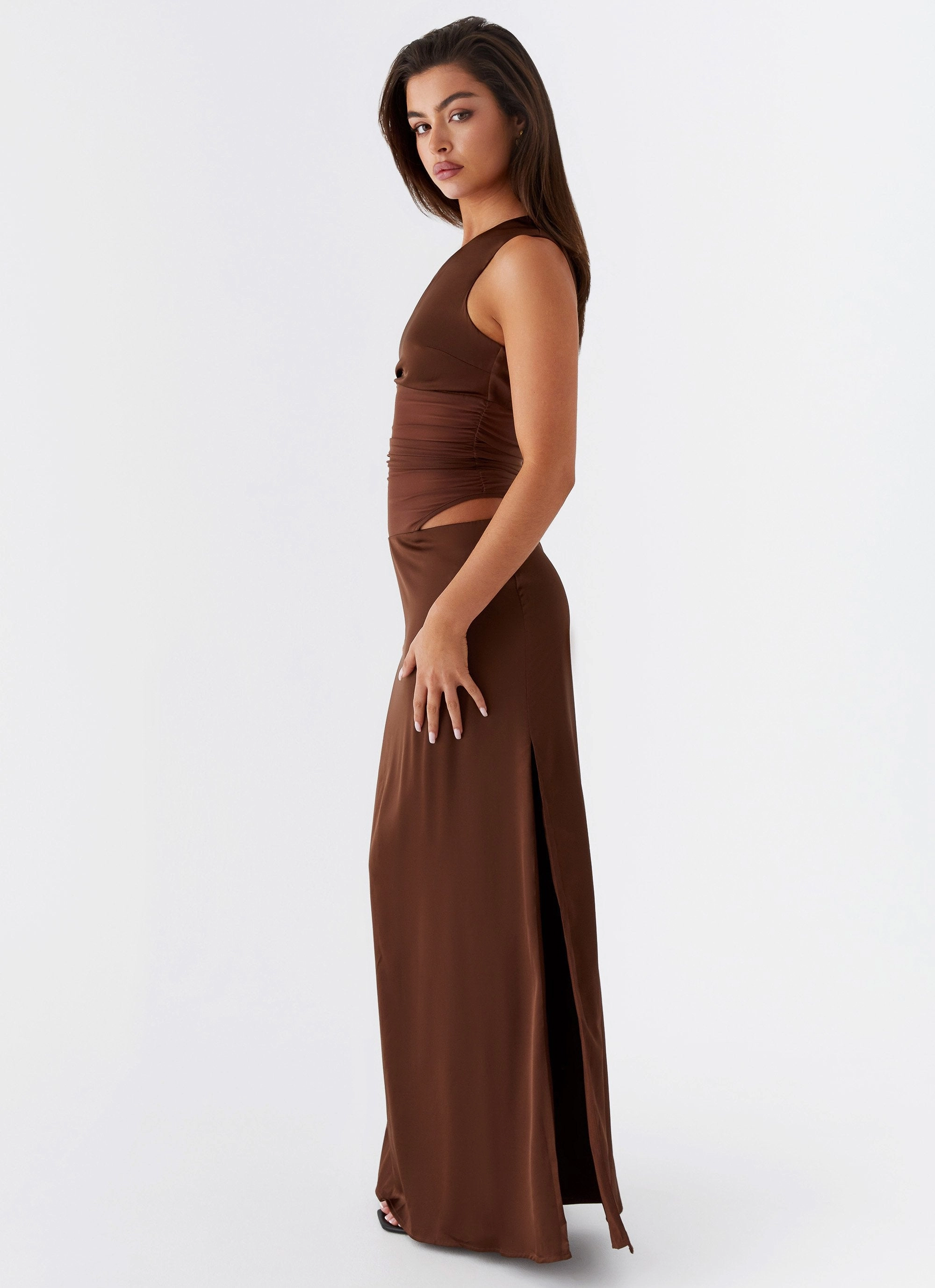 Seamless-Look Juliette Maxi Dress - Chocolate
