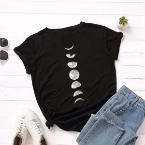 'Just a Phase'  Black Moon Phase T-Shirt