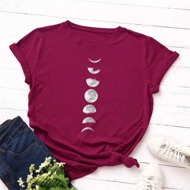 'Just a Phase'  Black Moon Phase T-Shirt