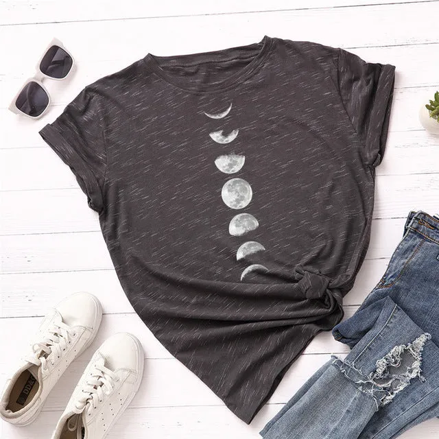 'Just a Phase'  Black Moon Phase T-Shirt