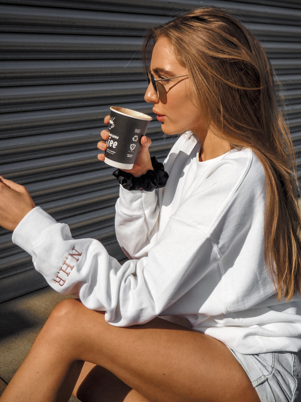 Cozy Motion Kai Personalised Round Neck Star Sweater / White