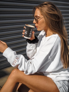 Cozy Motion Kai Personalised Round Neck Star Sweater / White