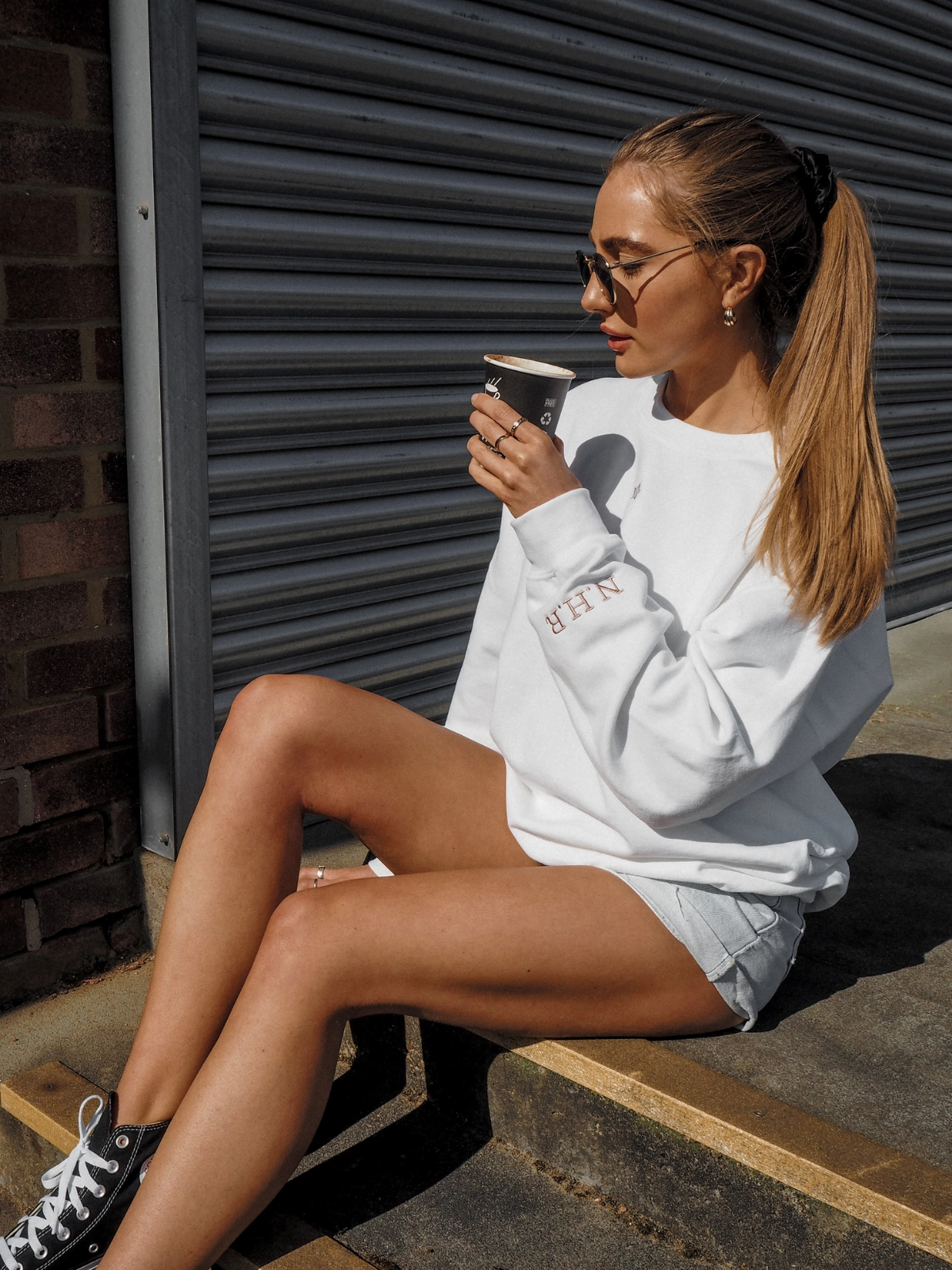 Fashion Vibe Kai Personalised Round Neck Star Sweater / White