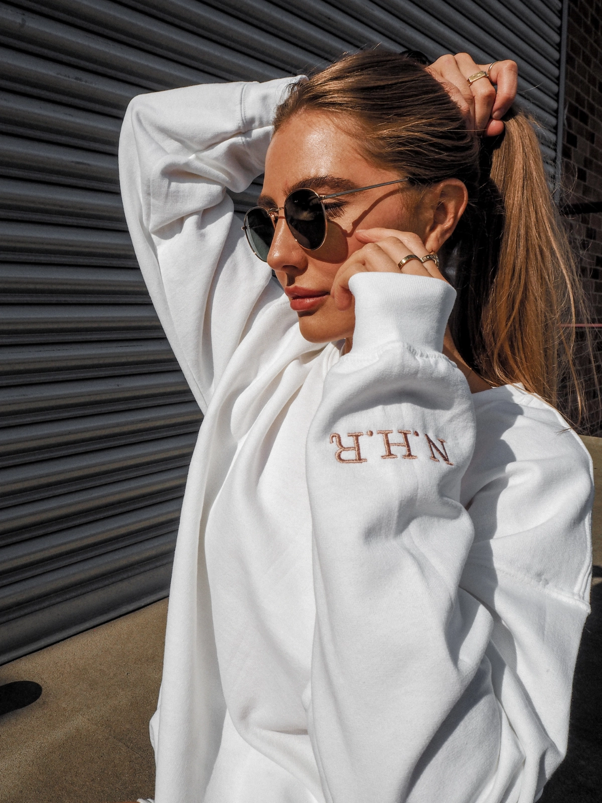 Kai Personalised Round Neck Star Sweater / White Minimalist Aesthetic