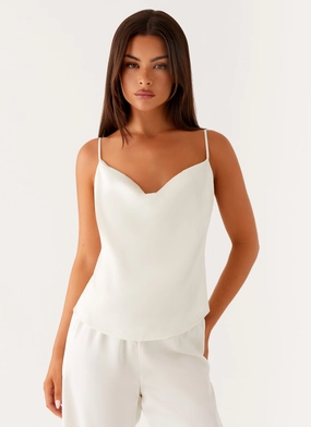 Classy Fit Utility Ready Kaia Cowl Neck Top - Butter